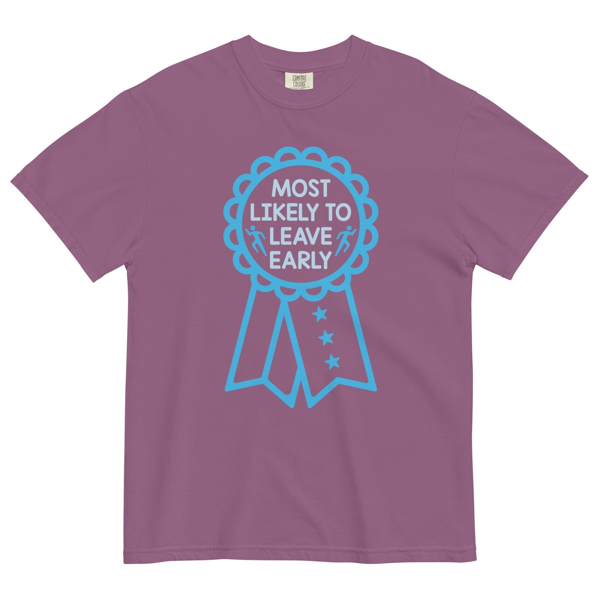 Most Likely To Leave Early Men's Relaxed Fit Tee Hoodie, Sweatshirt | PureTeeCo.com (Image 4)