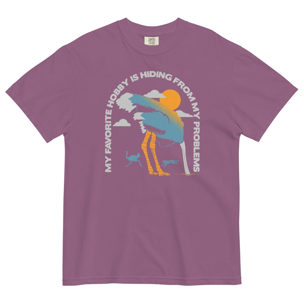 My Favorite Hobby Is Hiding From My Problems Men's Relaxed Fit Tee Hoodie, Sweatshirt | PureTeeCo.com (Image 3)