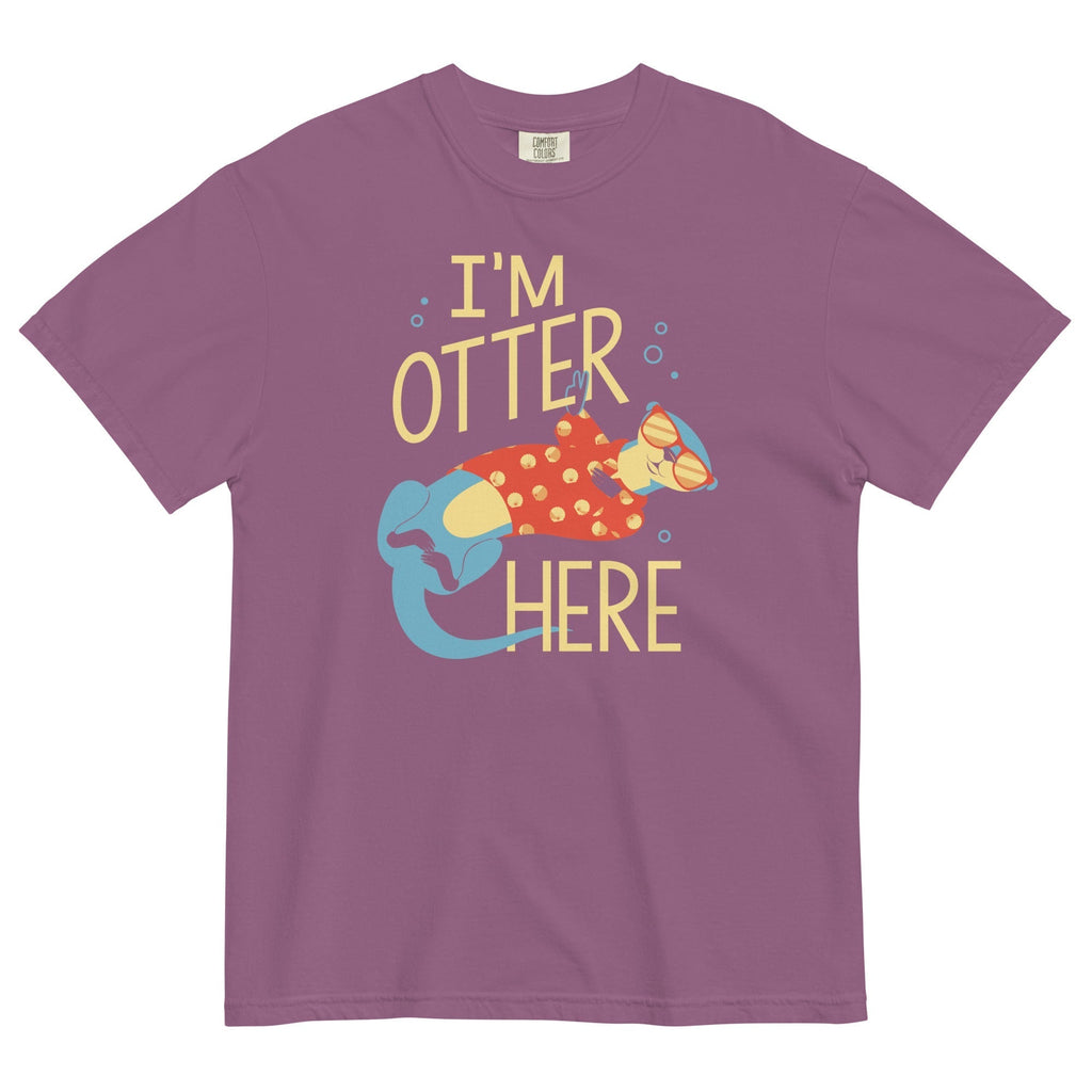 I'm Otter Here Men's Relaxed Fit Tee Hoodie, Sweatshirt | PureTeeCo.com (Image 4)