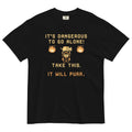 It's Dangerous To Go Alone Men's Relaxed Fit Tee Hoodie, Sweatshirt | PureTeeCo.com (Image 1)
