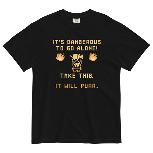 It's Dangerous To Go Alone Men's Relaxed Fit Tee Hoodie, Sweatshirt | PureTeeCo.com (Image 1)