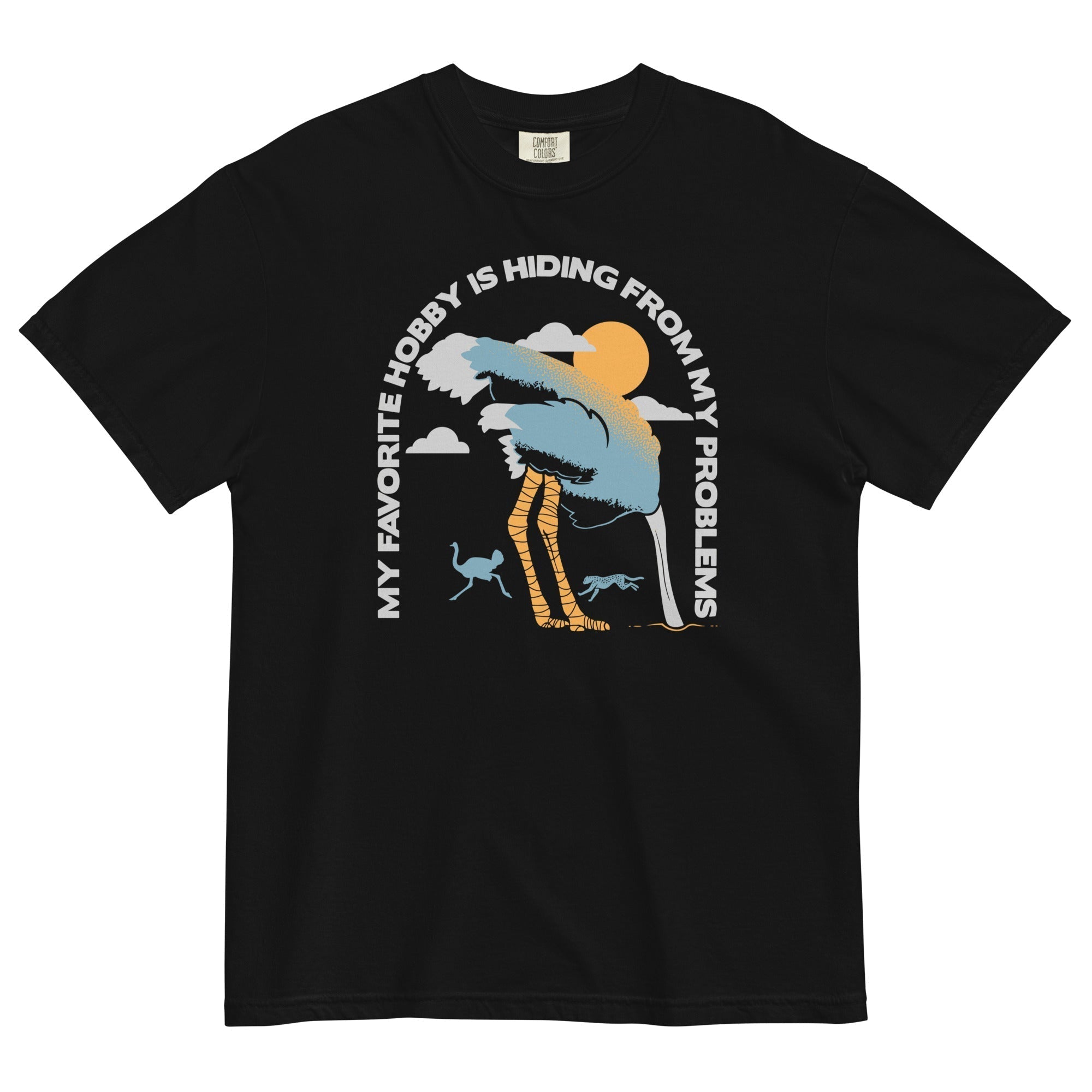 My Favorite Hobby Is Hiding From My Problems Men's Relaxed Fit Tee Hoodie, Sweatshirt | PureTeeCo.com (Image 1)