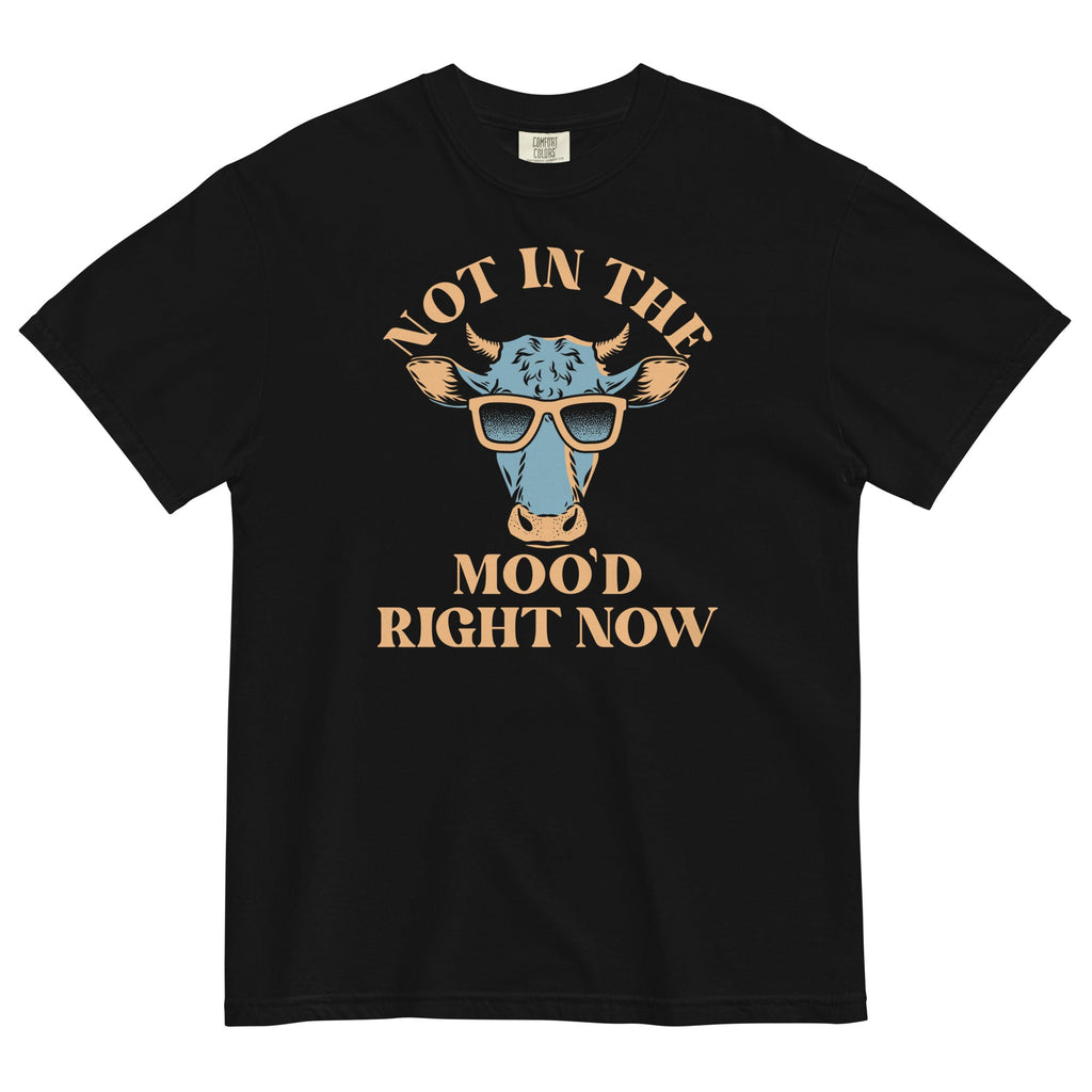 Not In The Moo'd Right Now Men's Relaxed Fit Tee Hoodie, Sweatshirt | PureTeeCo.com (Image 2)