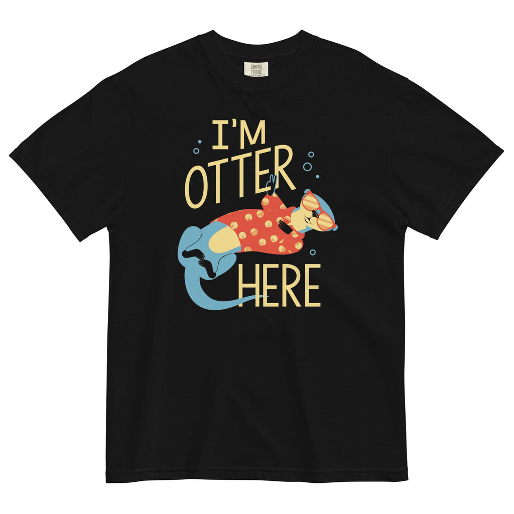 I'm Otter Here Men's Relaxed Fit Tee Hoodie, Sweatshirt | PureTeeCo.com (Image 1)