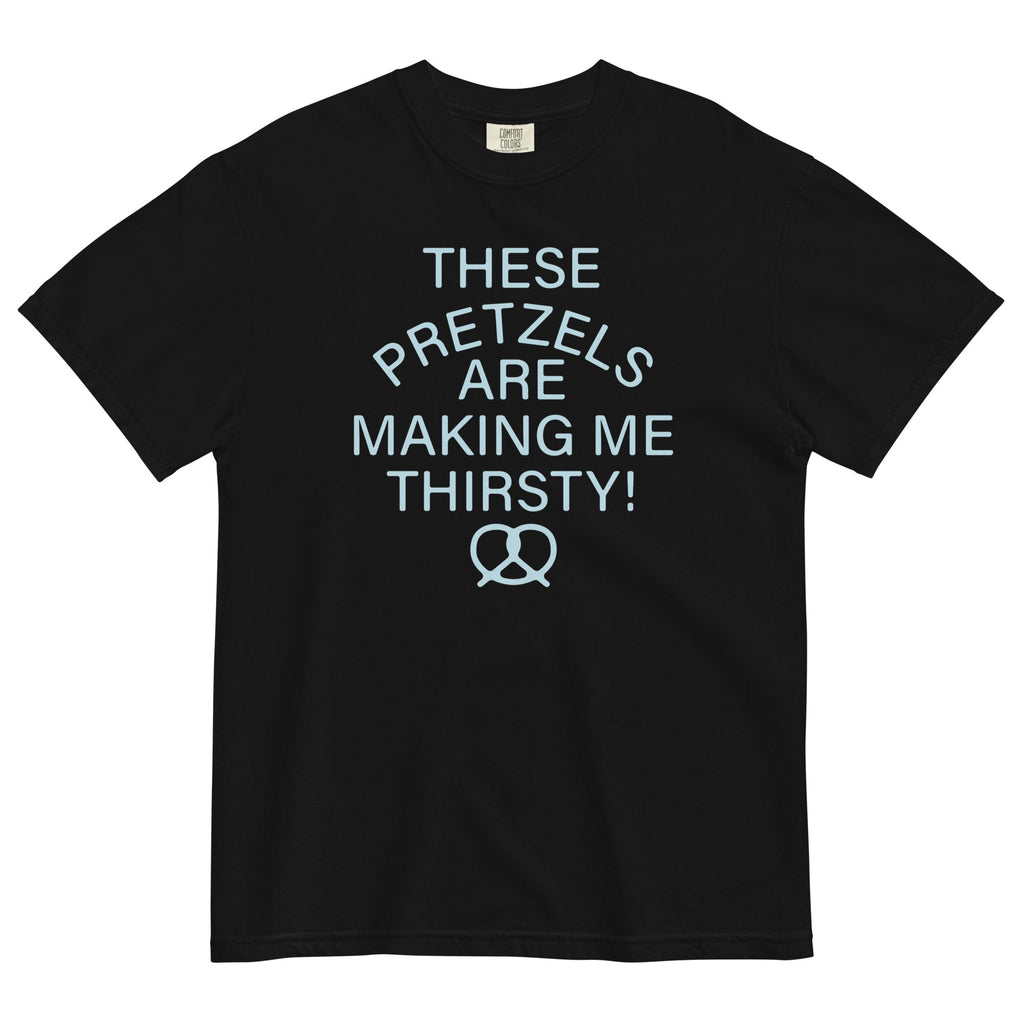 These Pretzels Are Making Me Thirsty! Men's Relaxed Fit Tee Hoodie, Sweatshirt | PureTeeCo.com (Image 2)