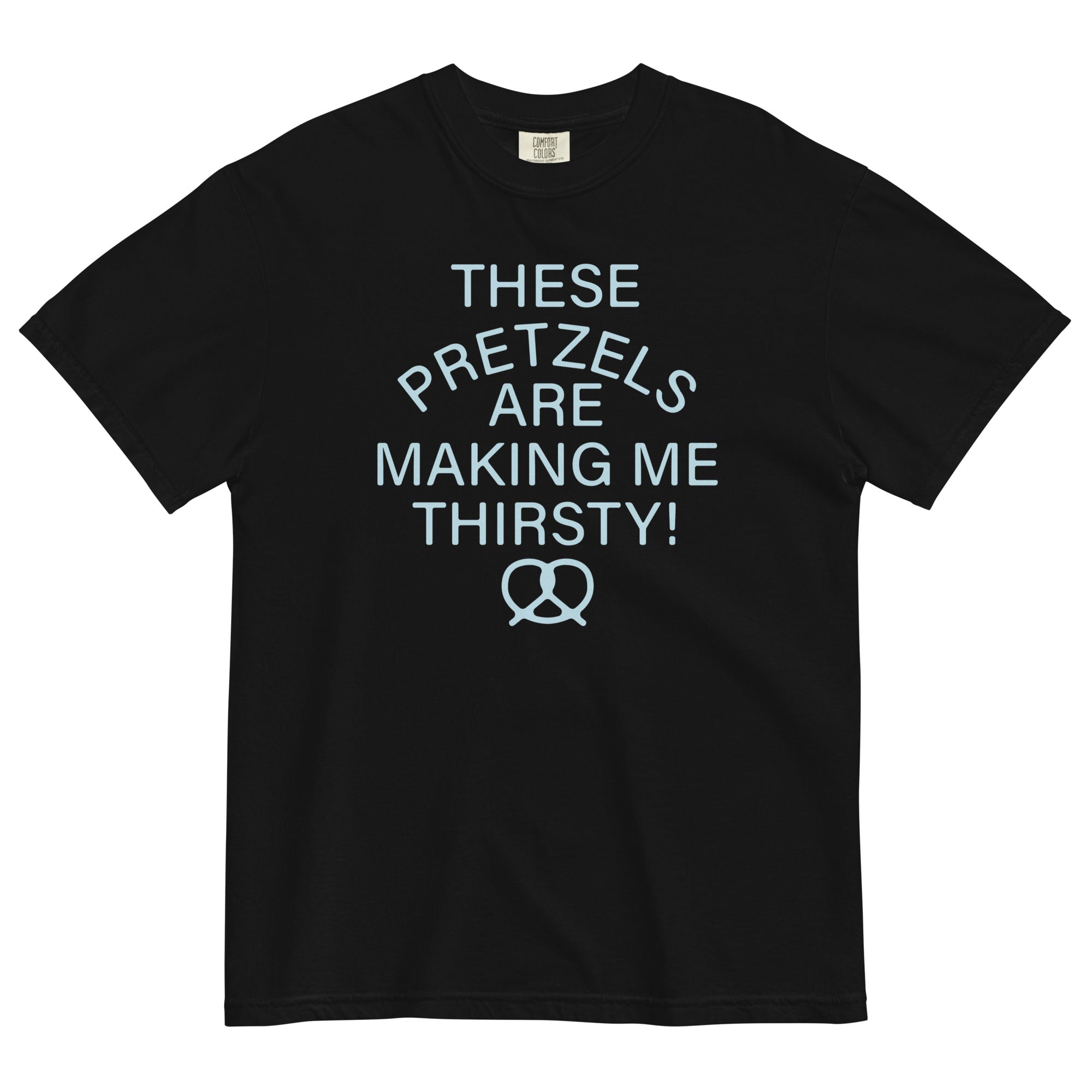 These Pretzels Are Making Me Thirsty! Men's Relaxed Fit Tee Hoodie, Sweatshirt | PureTeeCo.com (Image 2)