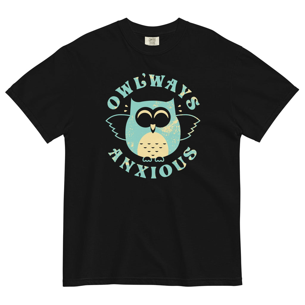 Owlways Anxious Men's Relaxed Fit Tee Hoodie, Sweatshirt | PureTeeCo.com (Image 2)