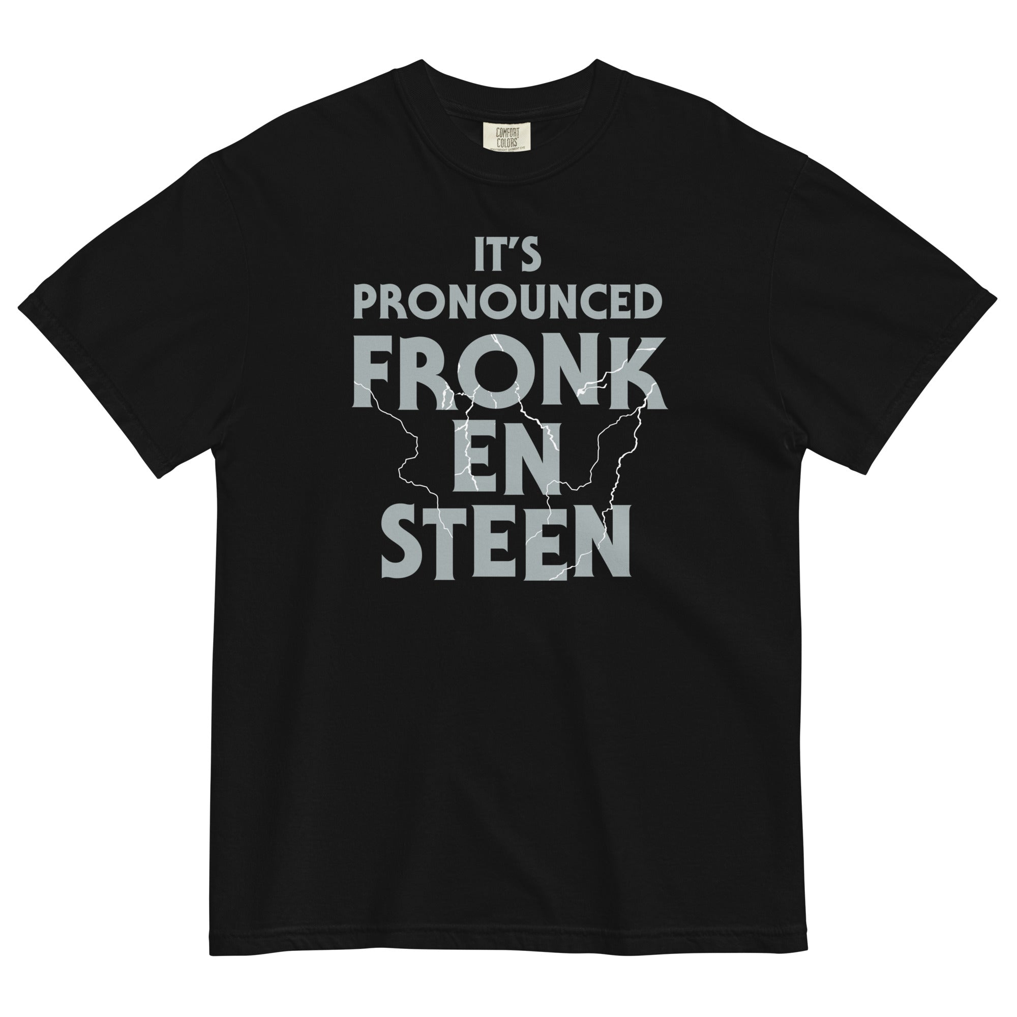It's Pronounced Fronk-En-Steen Men's Relaxed Fit Tee Hoodie, Sweatshirt | PureTeeCo.com (Image 1)