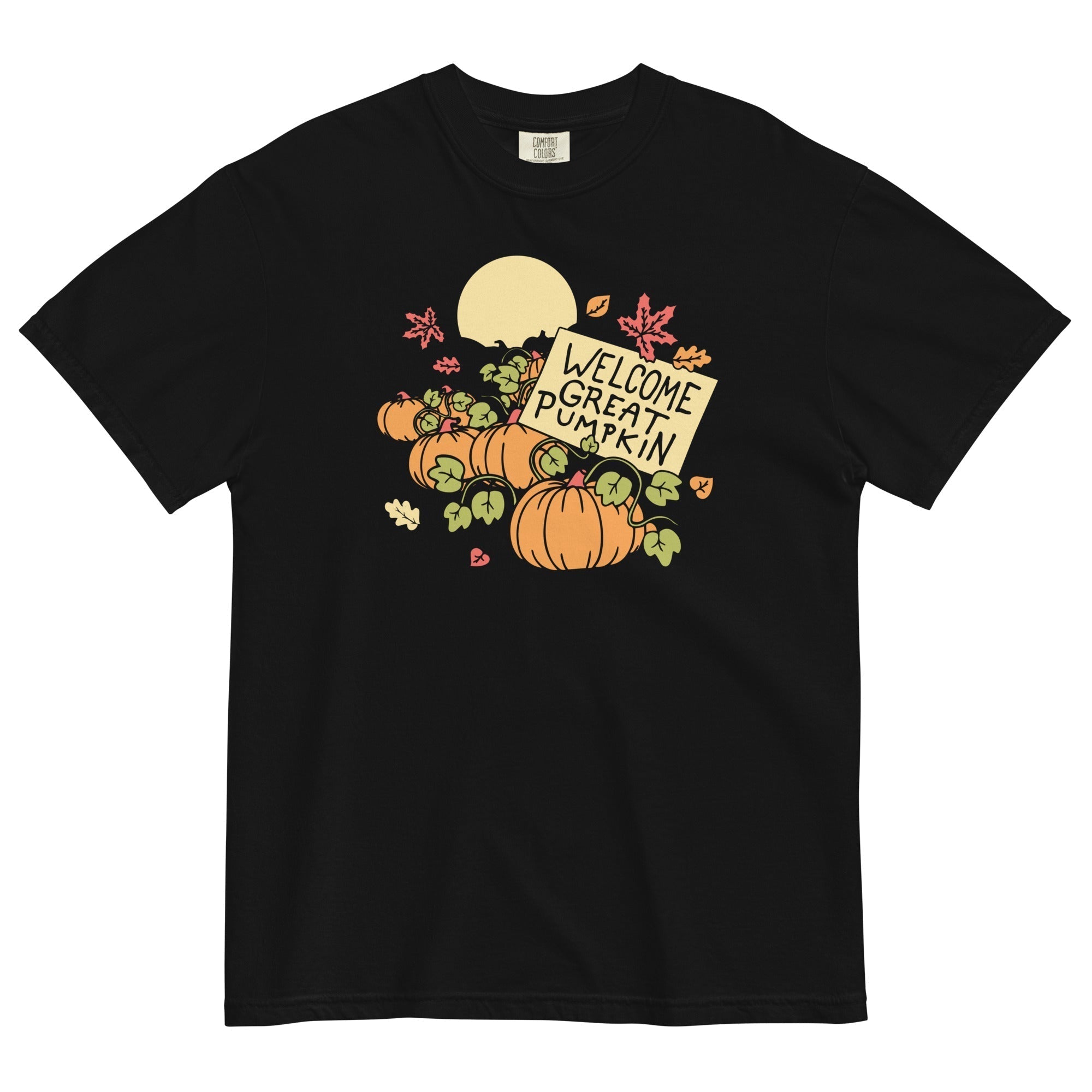 Welcome Great Pumpkin Men's Relaxed Fit Tee Hoodie, Sweatshirt | PureTeeCo.com (Image 1)