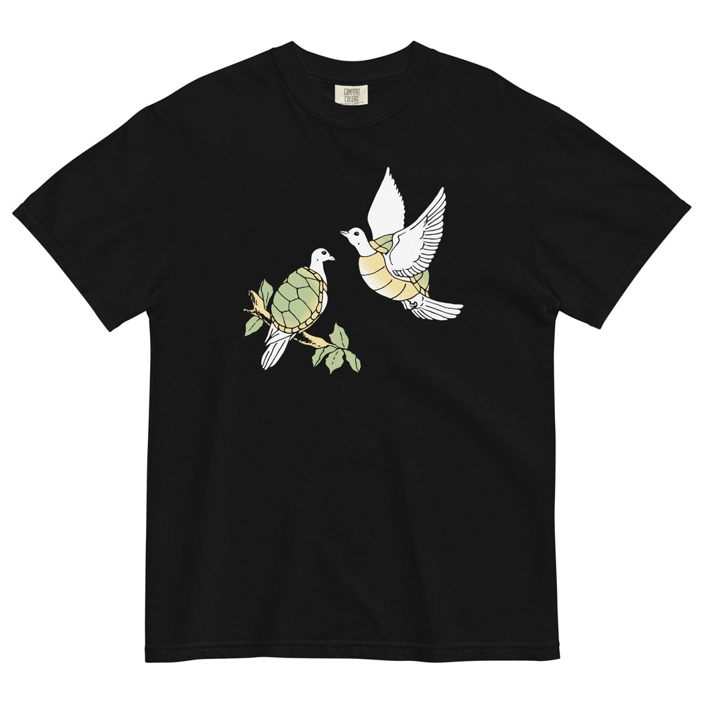 Two Turtle Doves Men's Relaxed Fit Tee Hoodie, Sweatshirt | PureTeeCo.com (Image 1)