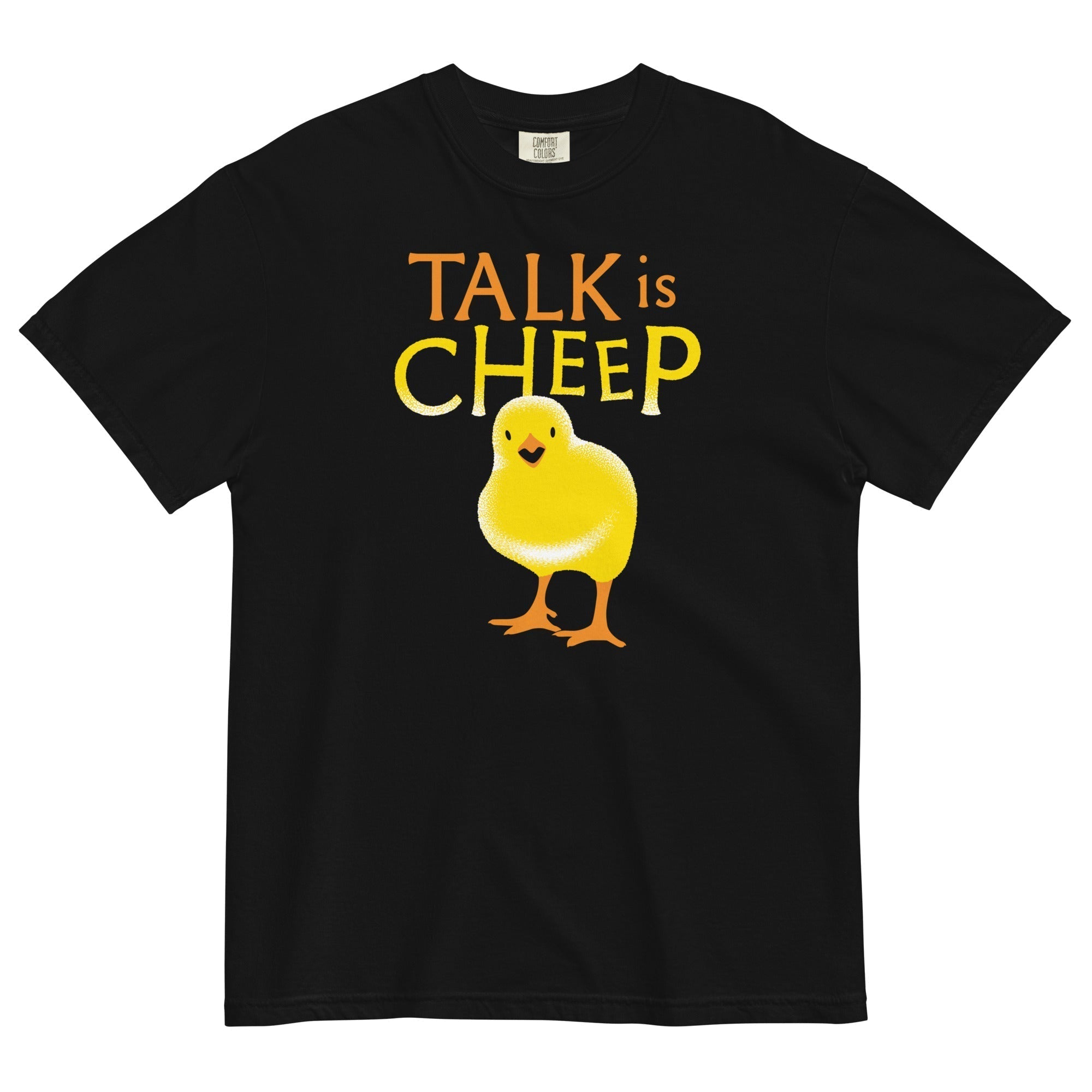 Talk Is Cheep Men's Relaxed Fit Tee Hoodie, Sweatshirt | PureTeeCo.com (Image 1)