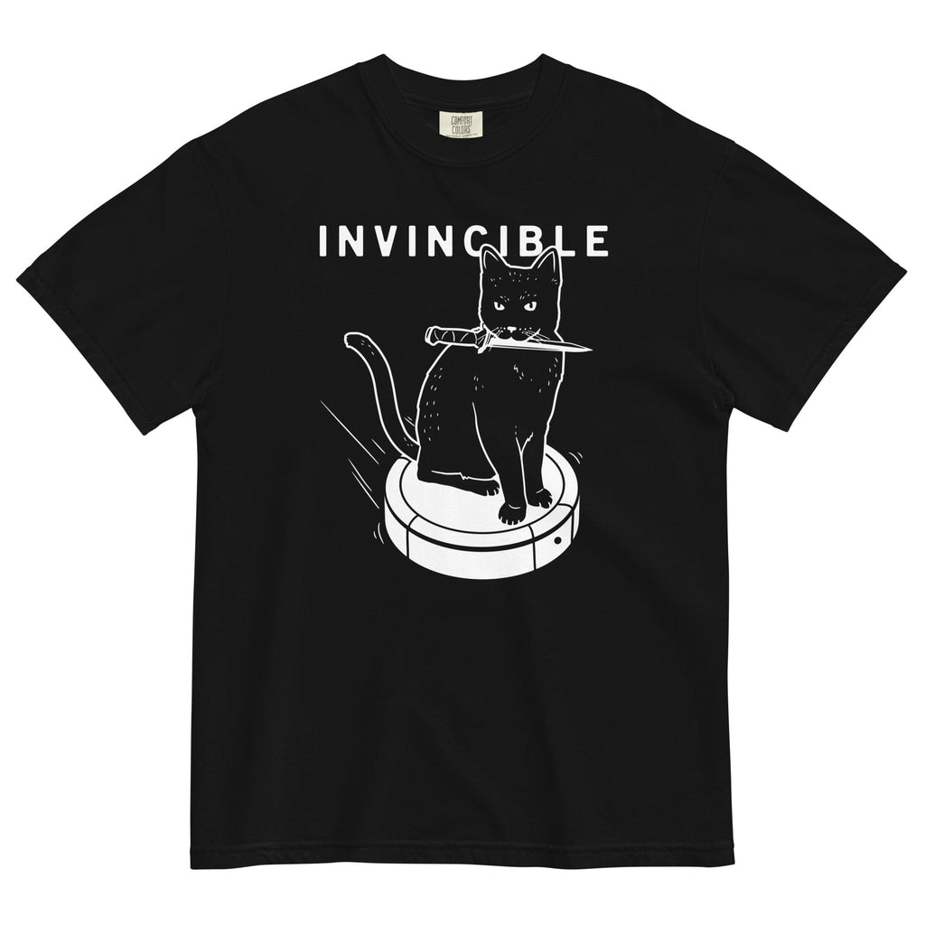 Invincible Cat Men's Relaxed Fit Tee Hoodie, Sweatshirt | PureTeeCo.com (Image 1)