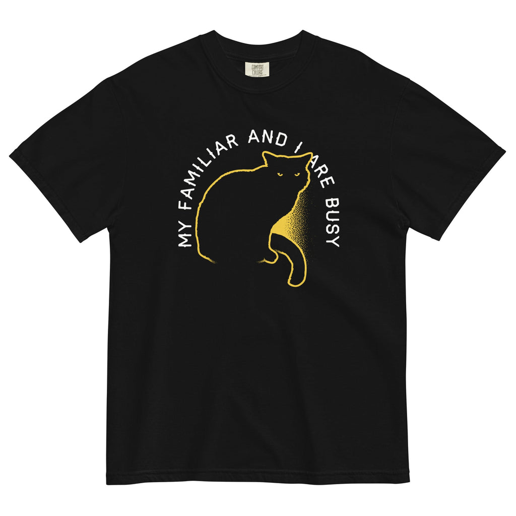 My Familiar And I Are Busy Men's Relaxed Fit Tee Hoodie, Sweatshirt | PureTeeCo.com (Image 1)