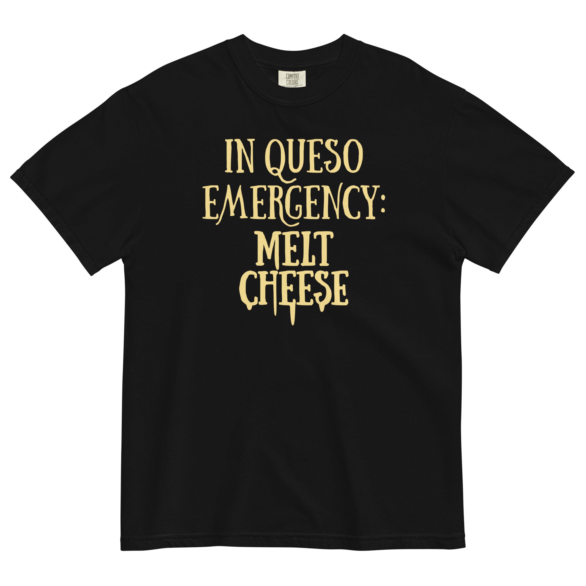 In Queso Emergency: Melt Cheese Men's Relaxed Fit Tee Hoodie, Sweatshirt | PureTeeCo.com (Image 2)