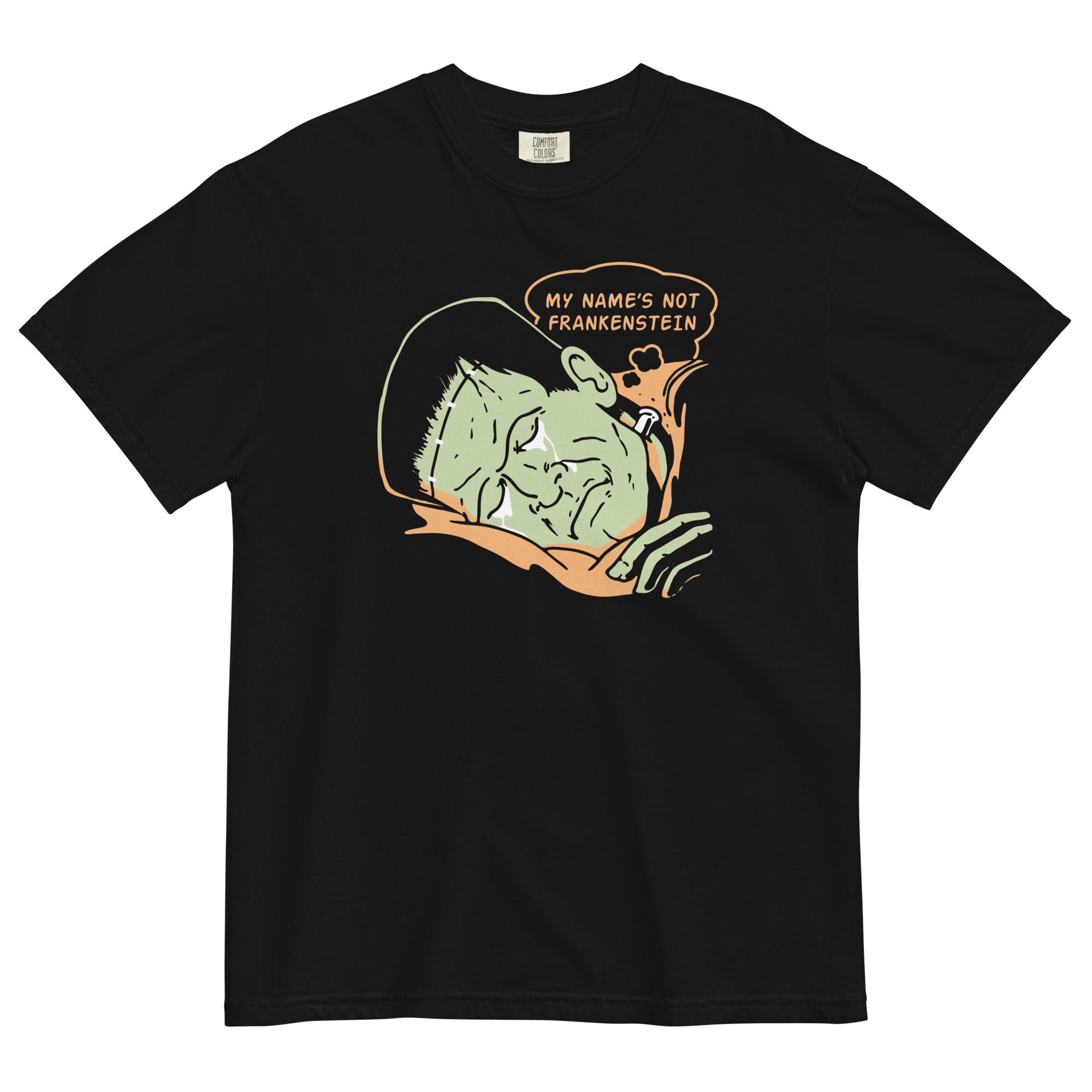 My Name's Not Frankenstein Men's Relaxed Fit Tee Hoodie, Sweatshirt | PureTeeCo.com (Image 4)