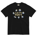 Let's Party Dice Men's Relaxed Fit Tee Hoodie, Sweatshirt | PureTeeCo.com (Image 1)