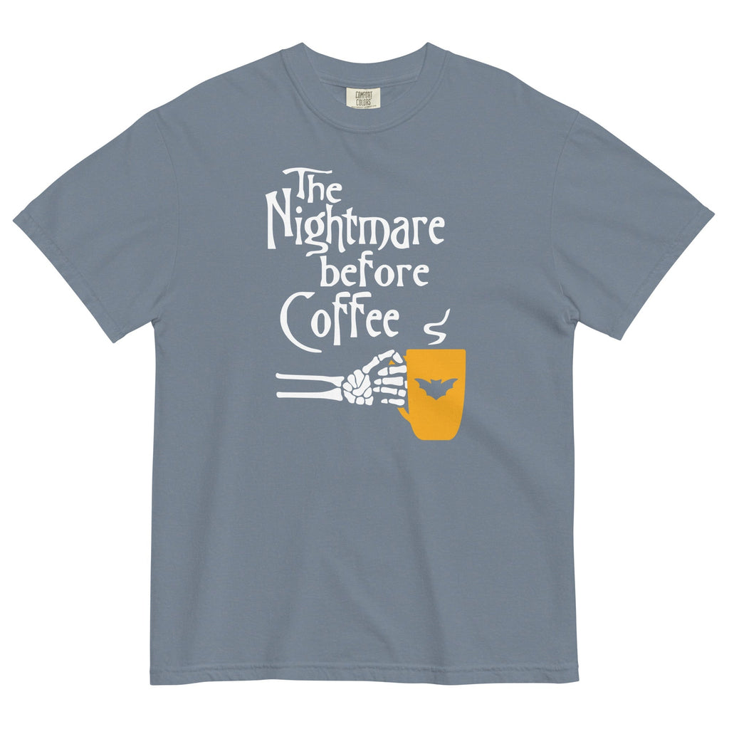 The Nightmare Before Coffee Men's Relaxed Fit Tee Hoodie, Sweatshirt | PureTeeCo.com (Image 4)