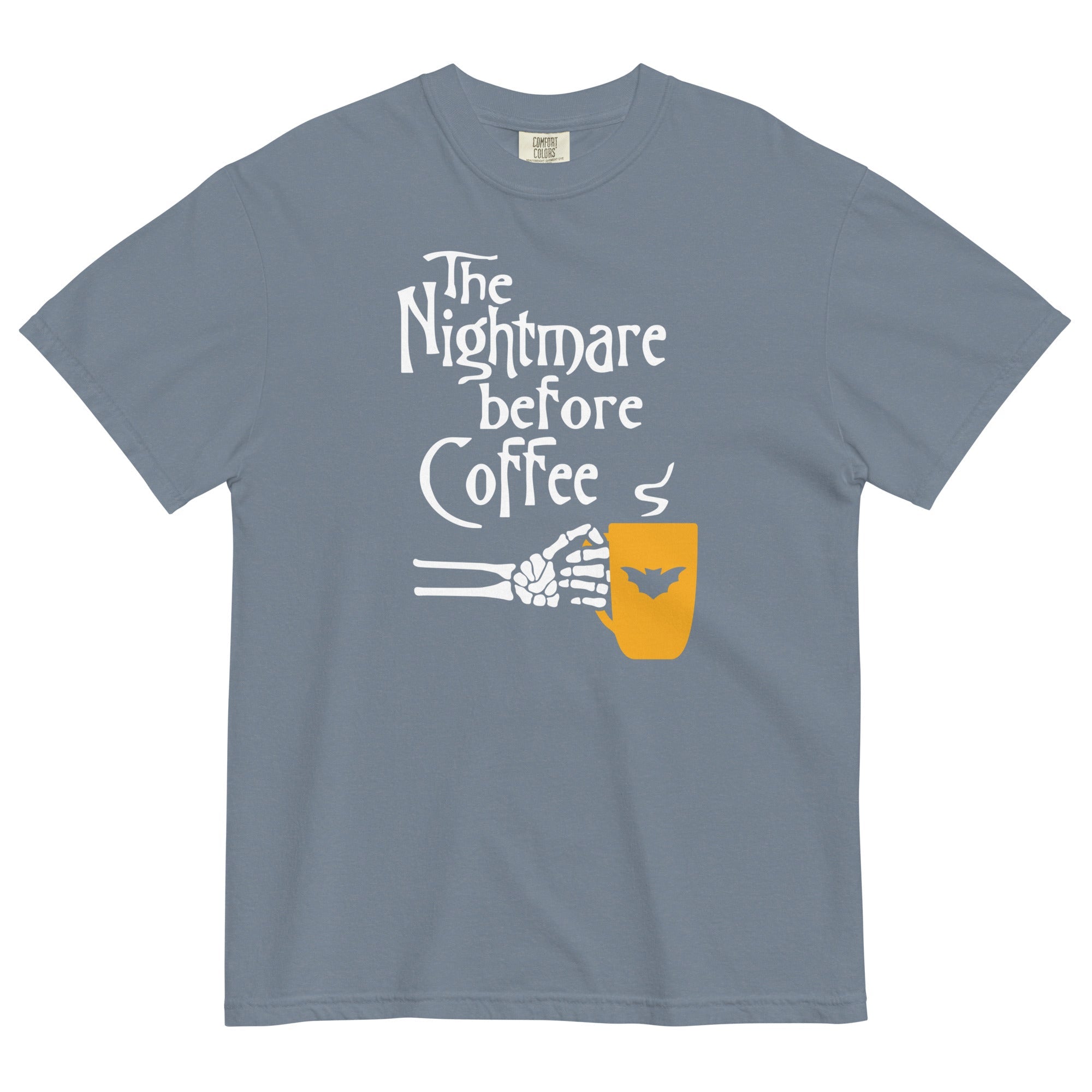 The Nightmare Before Coffee Men's Relaxed Fit Tee Hoodie, Sweatshirt | PureTeeCo.com (Image 4)