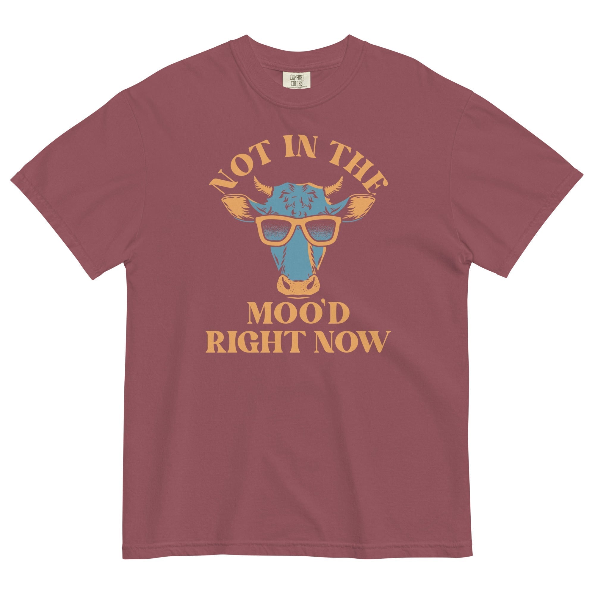 Not In The Moo'd Right Now Men's Relaxed Fit Tee Hoodie, Sweatshirt | PureTeeCo.com (Image 3)