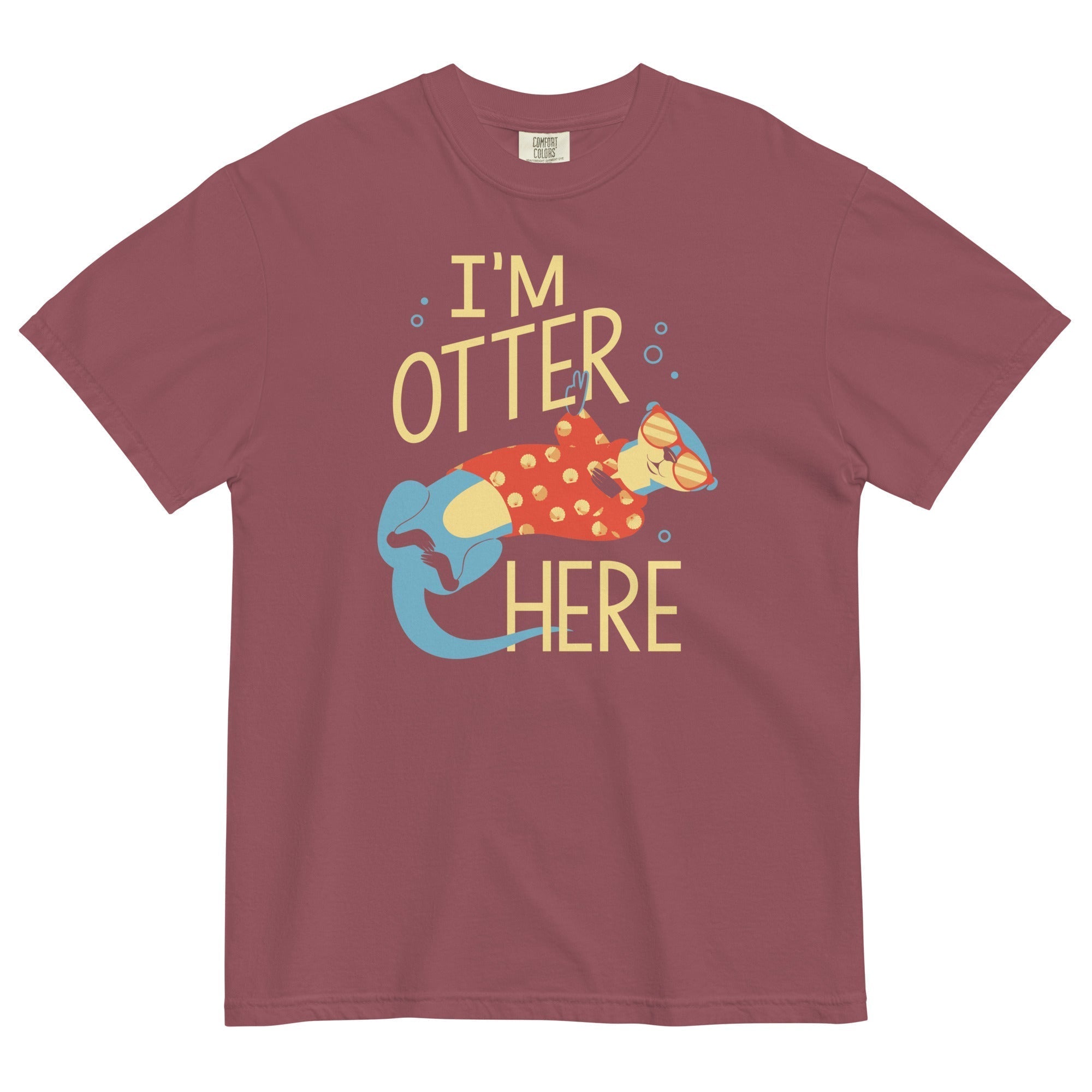 I'm Otter Here Men's Relaxed Fit Tee Hoodie, Sweatshirt | PureTeeCo.com (Image 3)