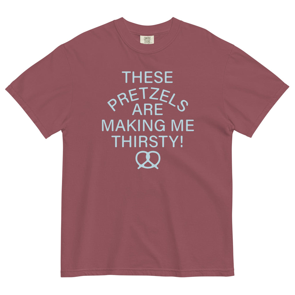 These Pretzels Are Making Me Thirsty! Men's Relaxed Fit Tee Hoodie, Sweatshirt | PureTeeCo.com (Image 4)