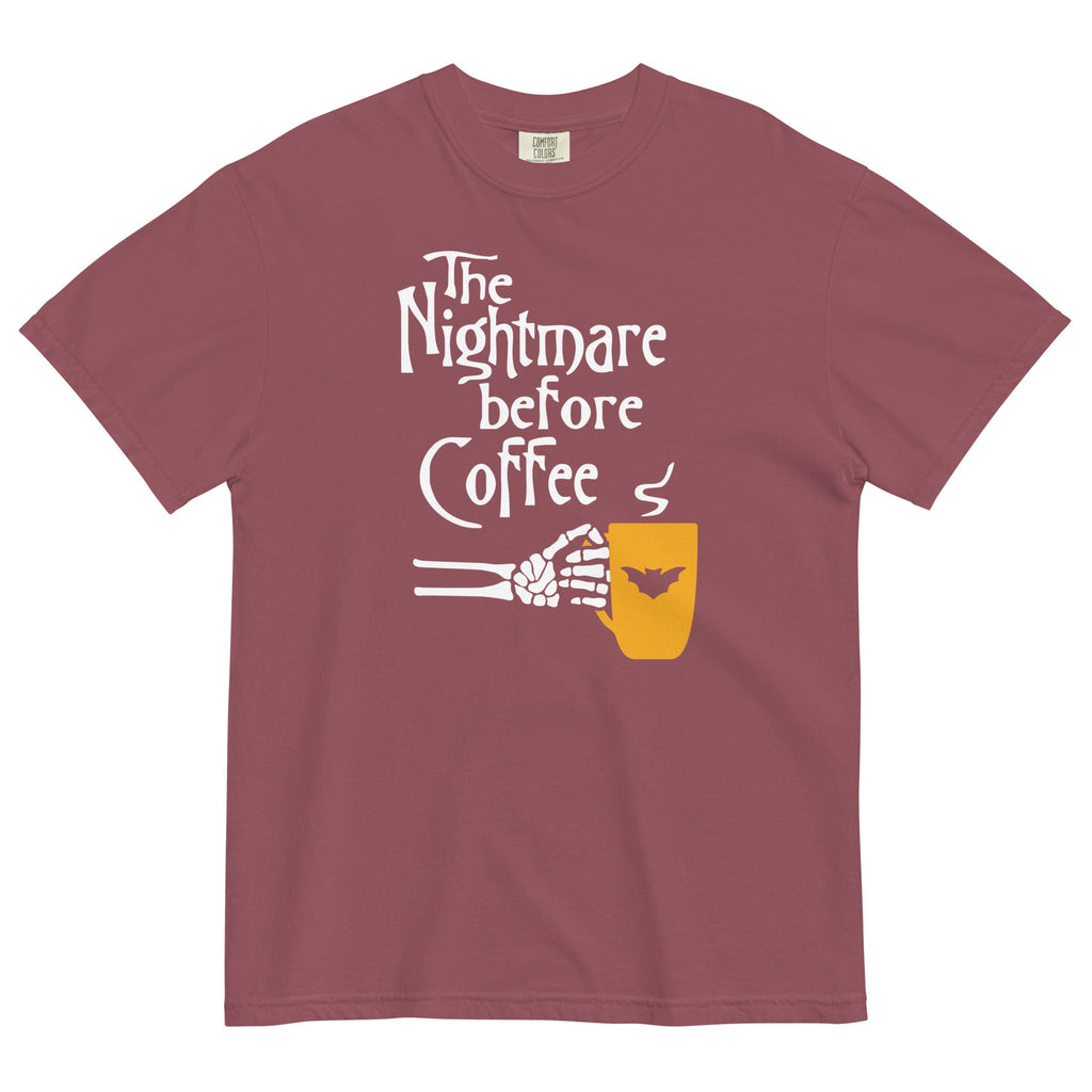 The Nightmare Before Coffee Men's Relaxed Fit Tee Hoodie, Sweatshirt | PureTeeCo.com (Image 3)