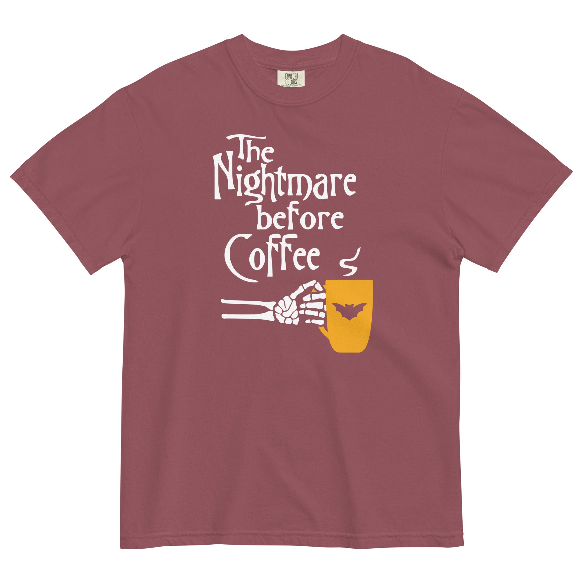The Nightmare Before Coffee Men's Relaxed Fit Tee Hoodie, Sweatshirt | PureTeeCo.com (Image 3)