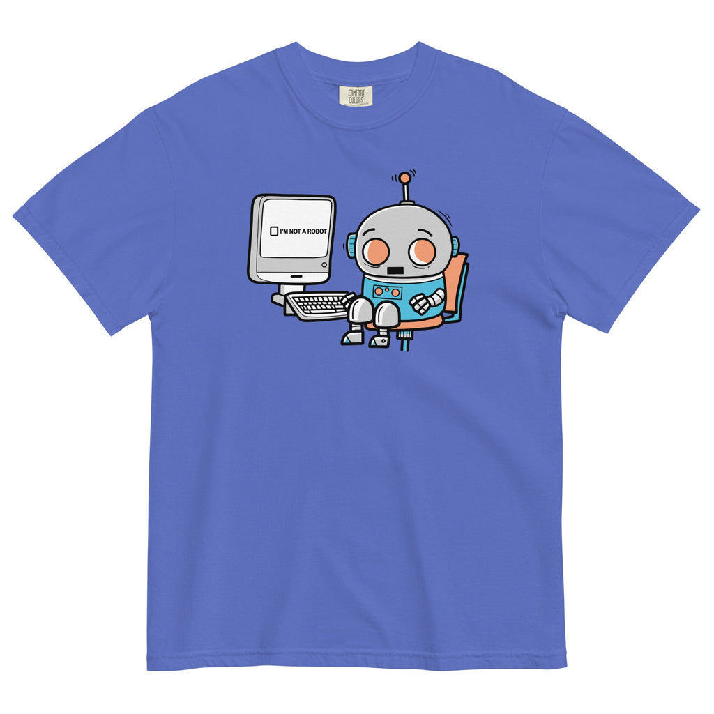 Robot Captcha Men's Relaxed Fit Tee Hoodie, Sweatshirt | PureTeeCo.com (Image 3)