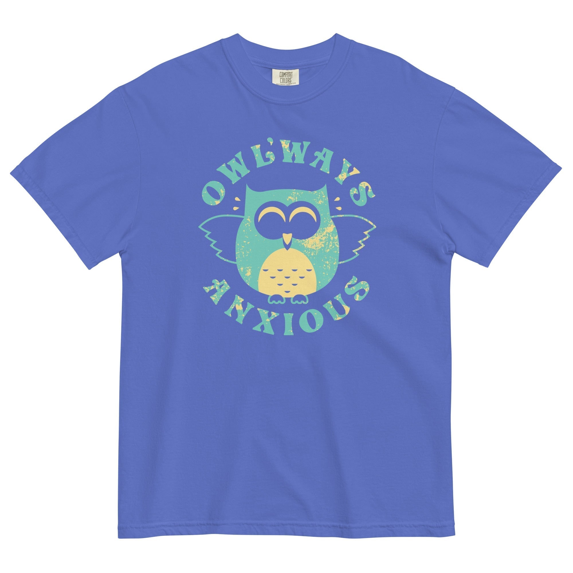 Owlways Anxious Men's Relaxed Fit Tee Hoodie, Sweatshirt | PureTeeCo.com (Image 1)