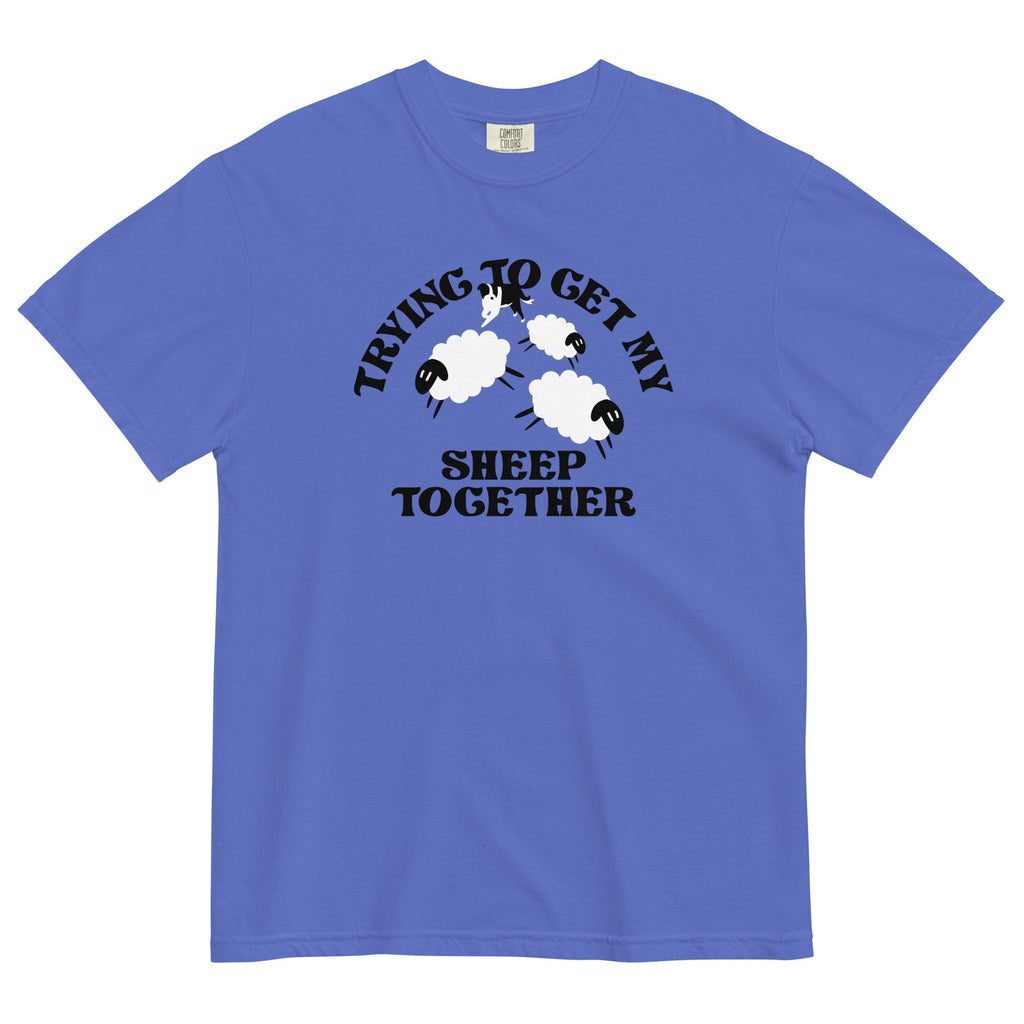 Trying To Get My Sheep Together Men's Relaxed Fit Tee Hoodie, Sweatshirt | PureTeeCo.com (Image 2)