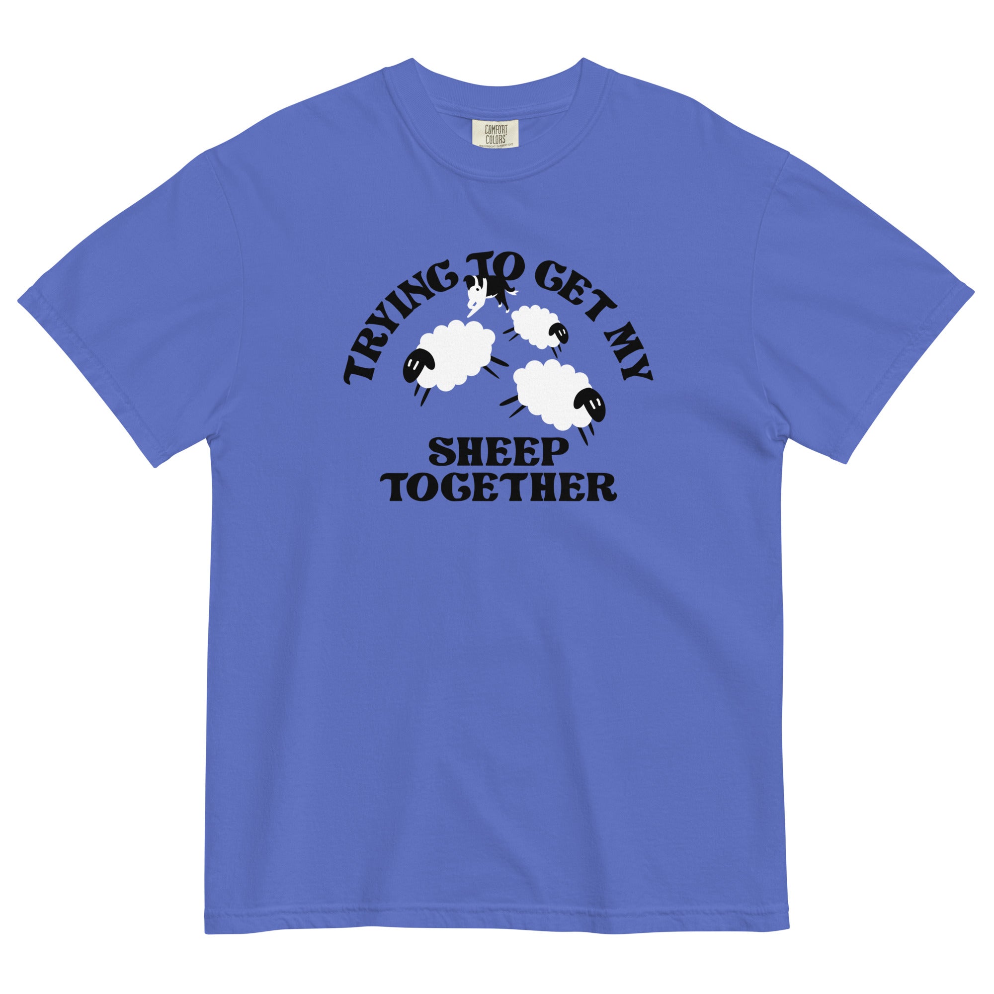 Trying To Get My Sheep Together Men's Relaxed Fit Tee Hoodie, Sweatshirt | PureTeeCo.com (Image 2)