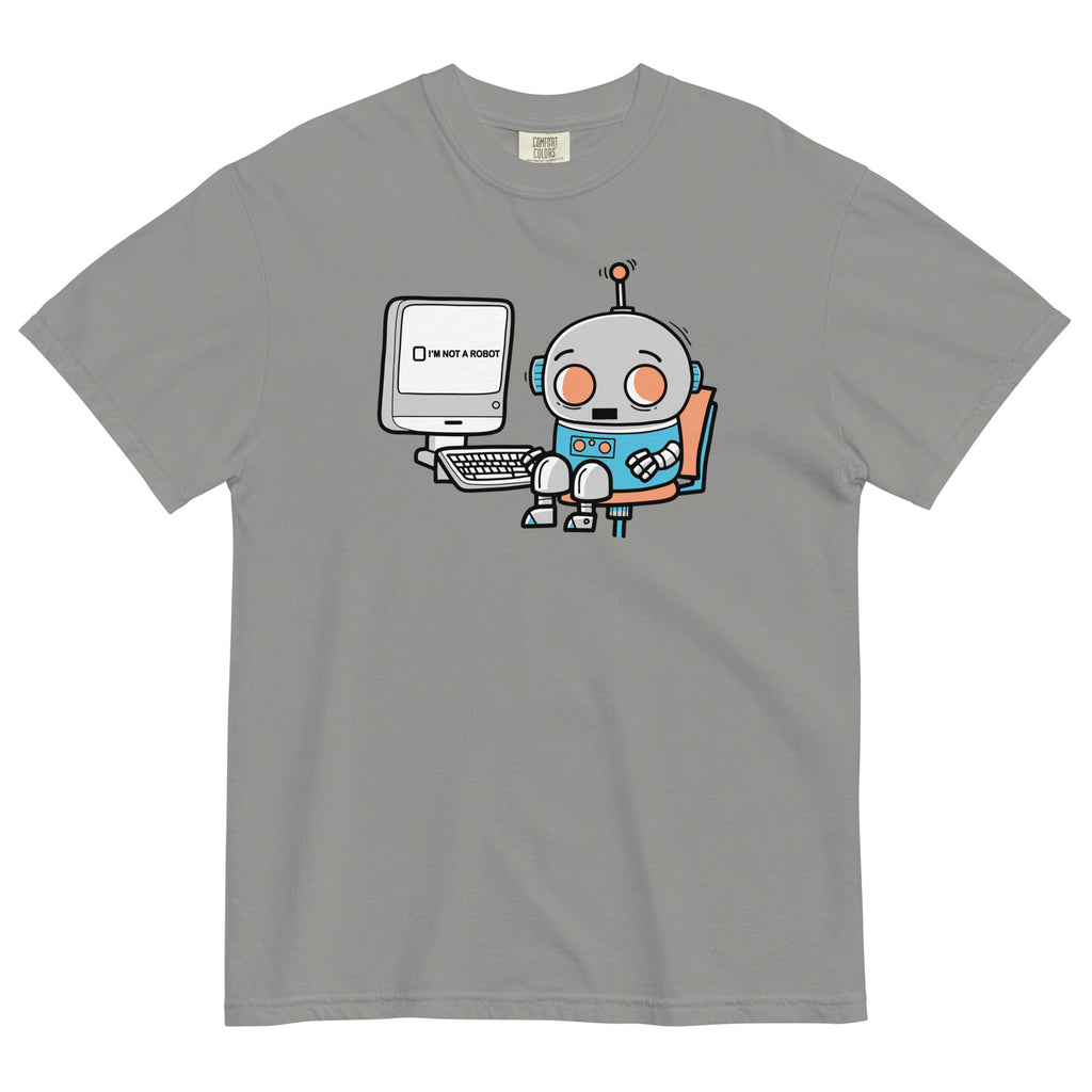 Robot Captcha Men's Relaxed Fit Tee Hoodie, Sweatshirt | PureTeeCo.com (Image 1)