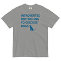 Introverted But Willing To Discuss Dogs Men's Relaxed Fit Tee Hoodie, Sweatshirt | PureTeeCo.com (Image 1)