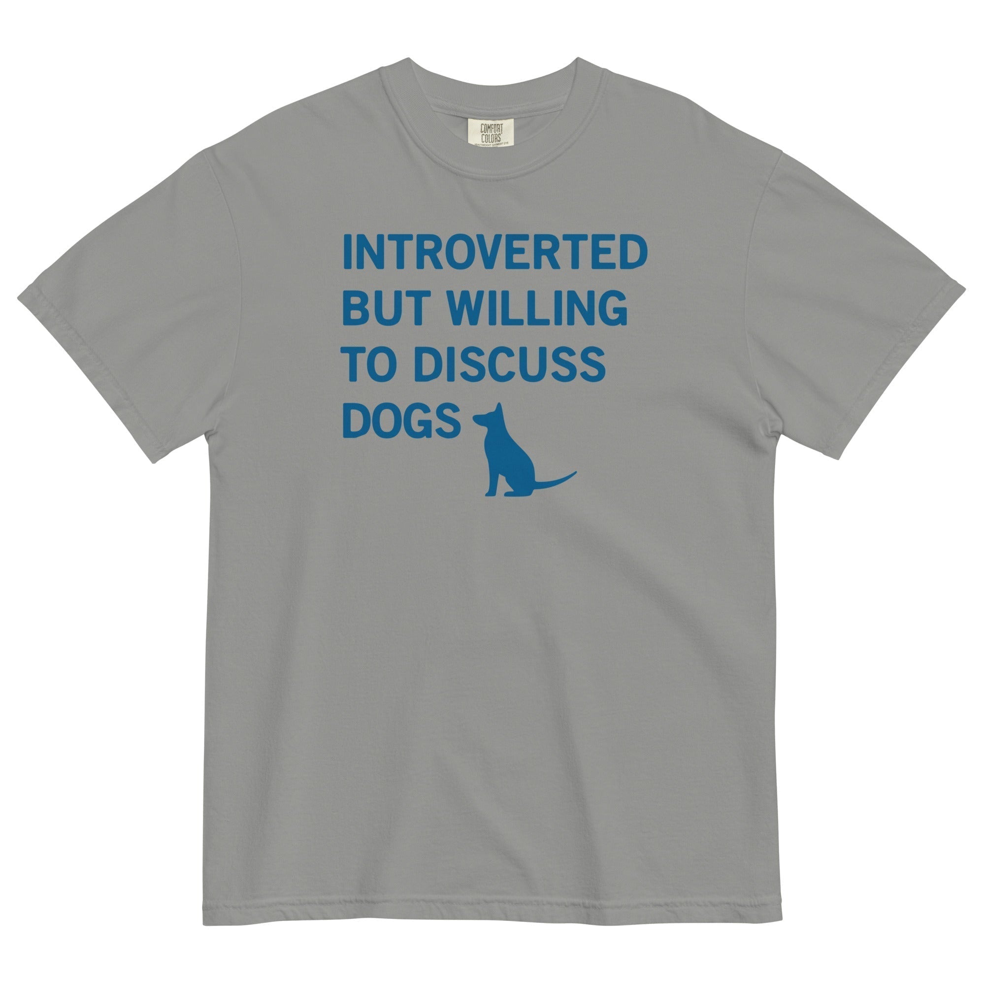 Introverted But Willing To Discuss Dogs Men's Relaxed Fit Tee Hoodie, Sweatshirt | PureTeeCo.com (Image 1)