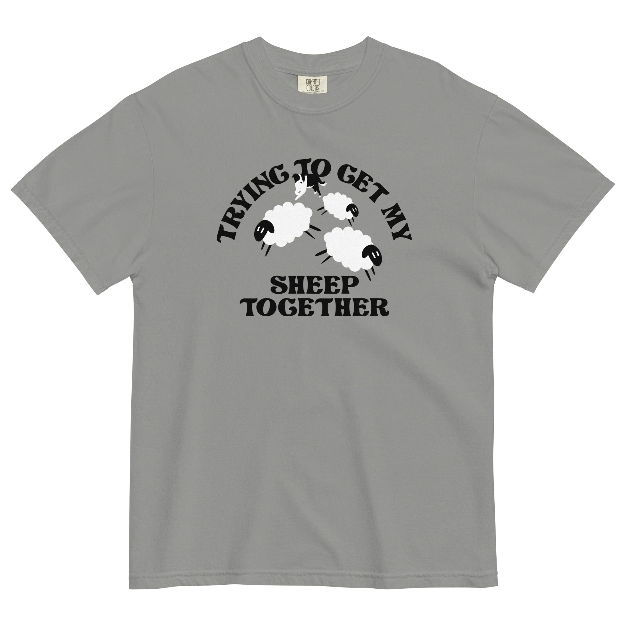 Trying To Get My Sheep Together Men's Relaxed Fit Tee Hoodie, Sweatshirt | PureTeeCo.com (Image 1)
