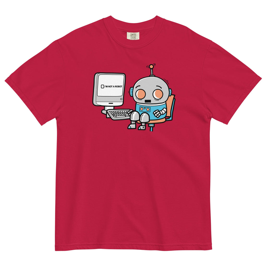 Robot Captcha Men's Relaxed Fit Tee Hoodie, Sweatshirt | PureTeeCo.com (Image 2)