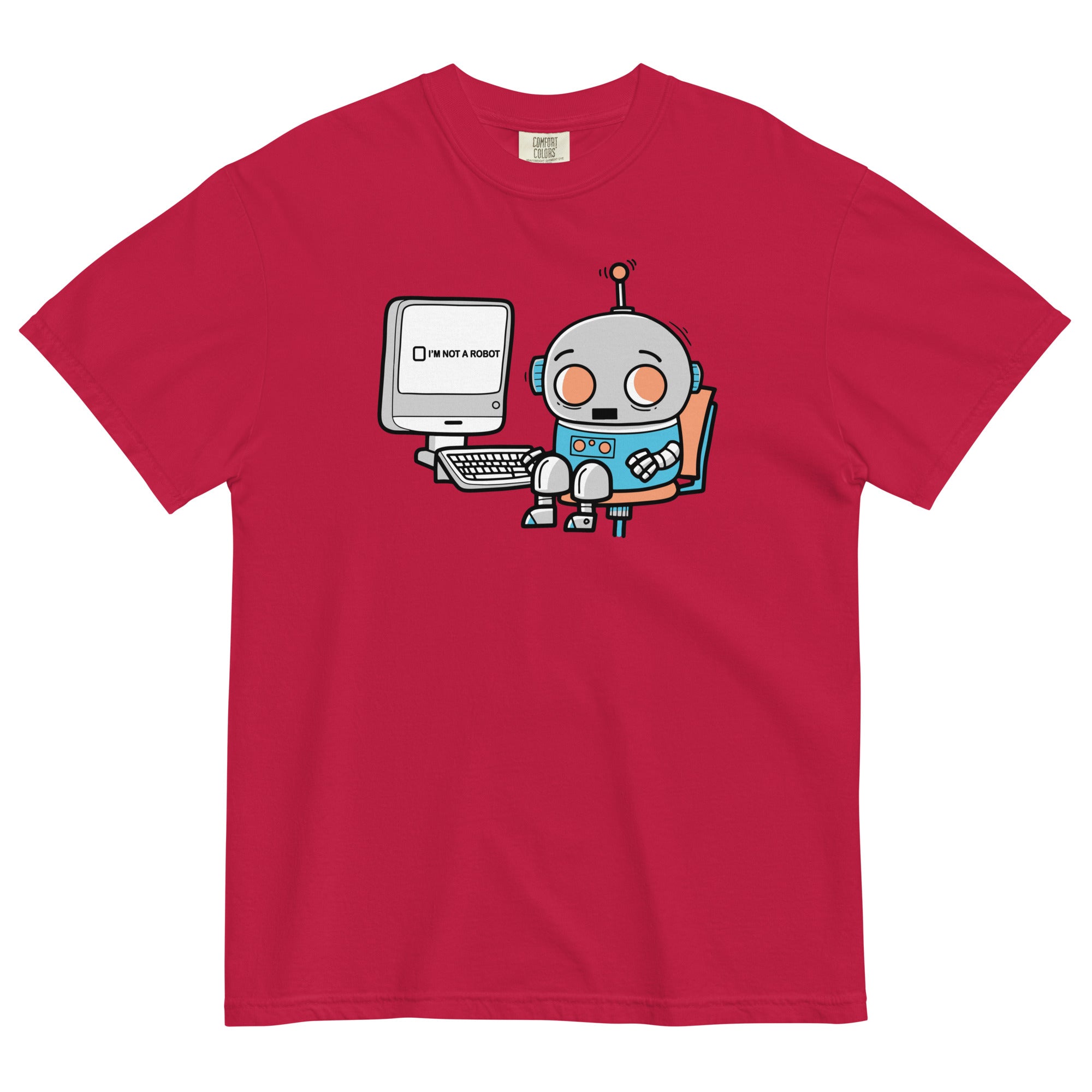 Robot Captcha Men's Relaxed Fit Tee Hoodie, Sweatshirt | PureTeeCo.com (Image 2)