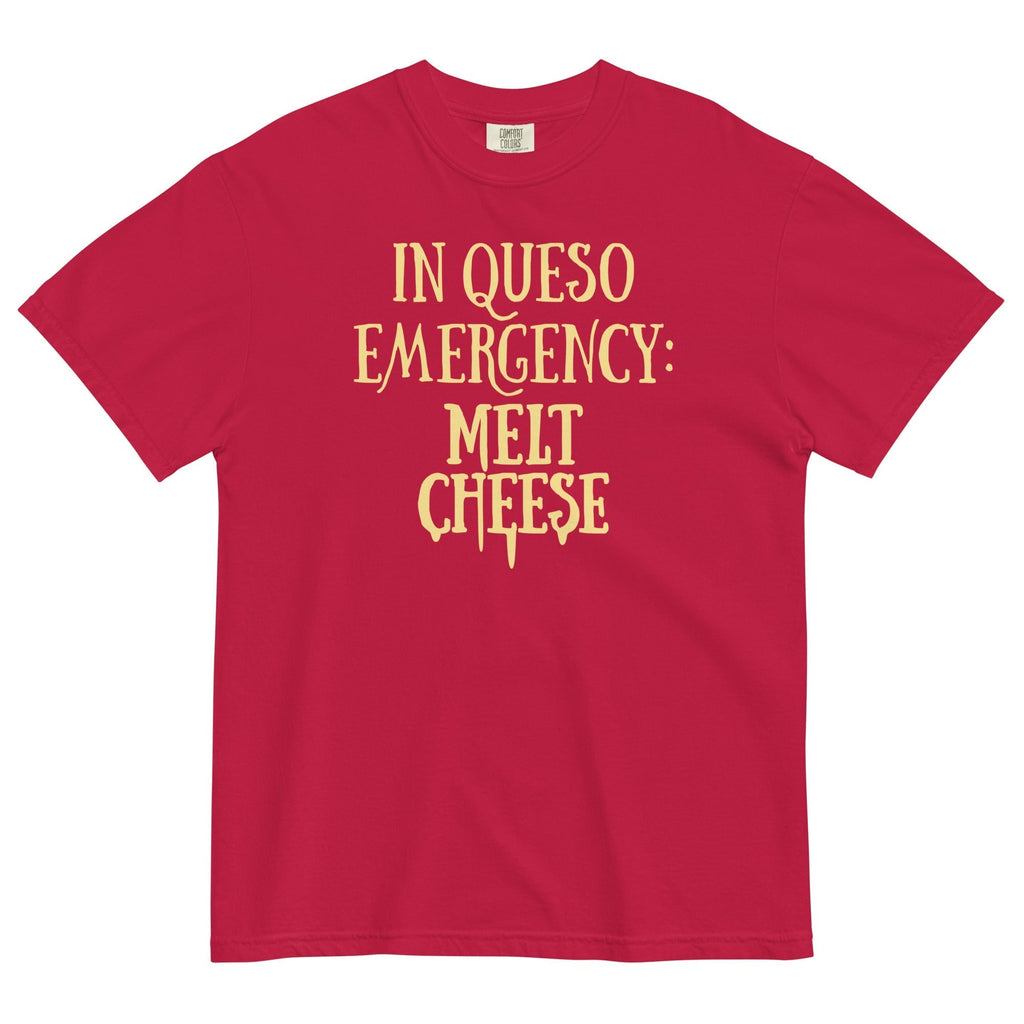 In Queso Emergency: Melt Cheese Men's Relaxed Fit Tee Hoodie, Sweatshirt | PureTeeCo.com (Image 1)