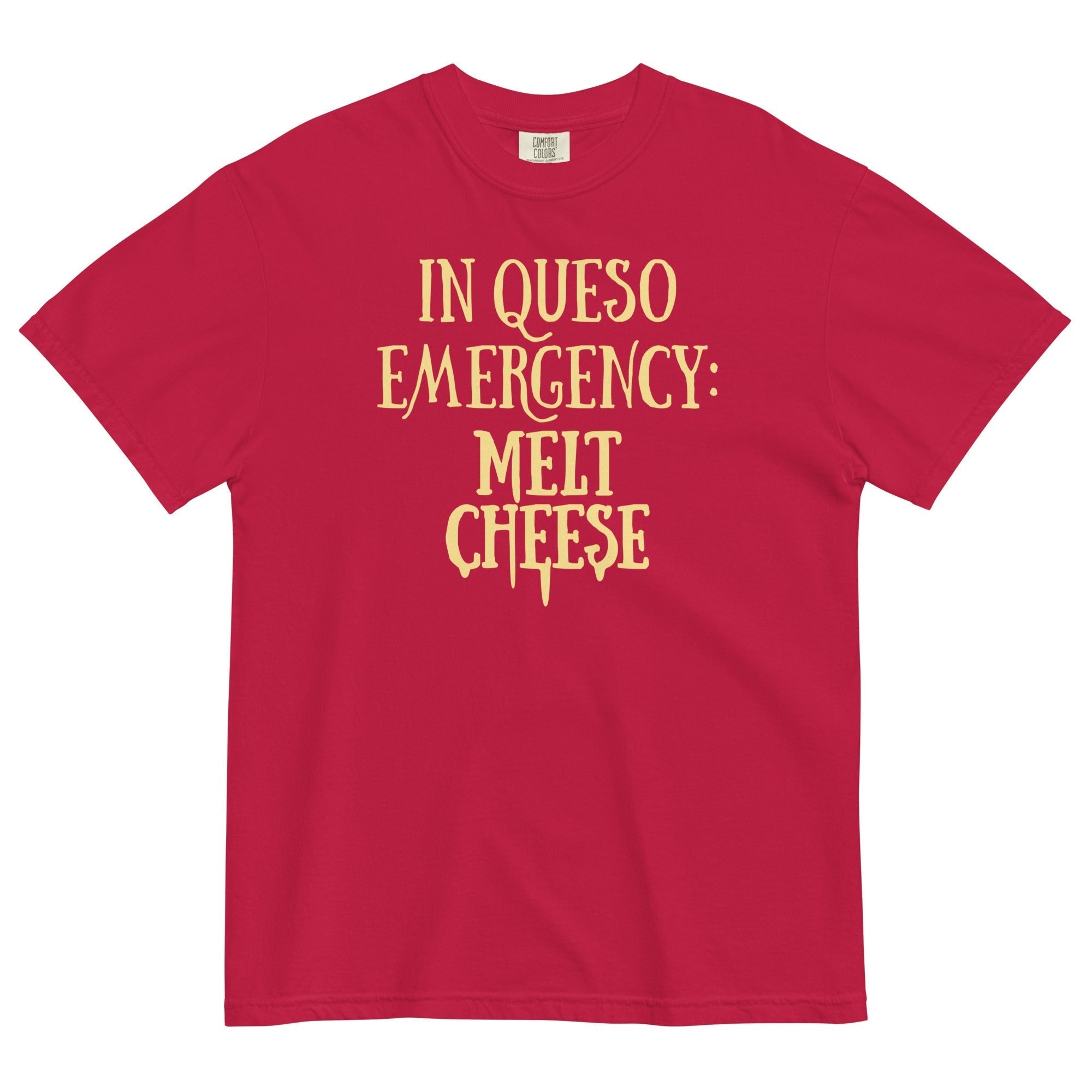 In Queso Emergency: Melt Cheese Men's Relaxed Fit Tee Hoodie, Sweatshirt | PureTeeCo.com (Image 1)