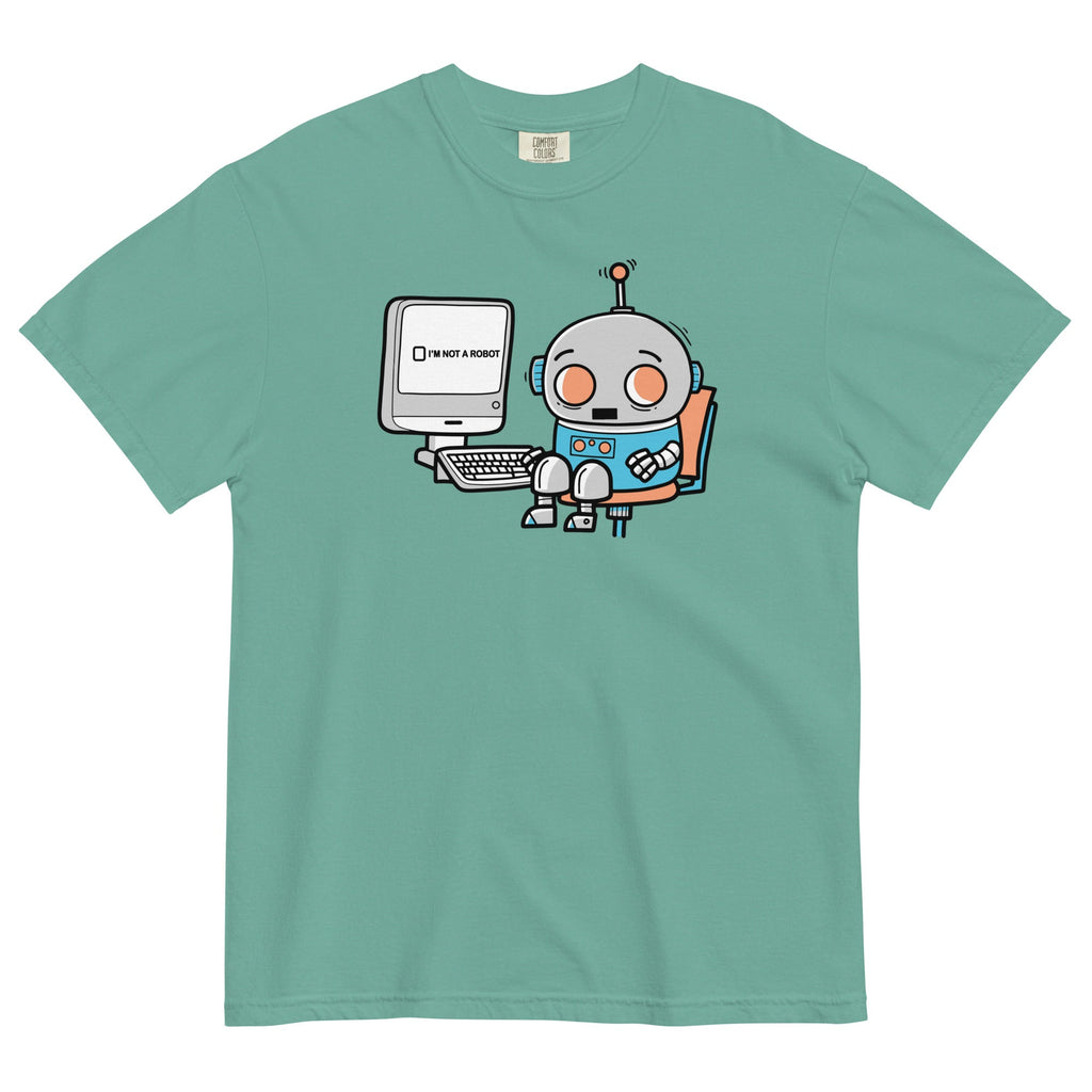 Robot Captcha Men's Relaxed Fit Tee Hoodie, Sweatshirt | PureTeeCo.com (Image 4)