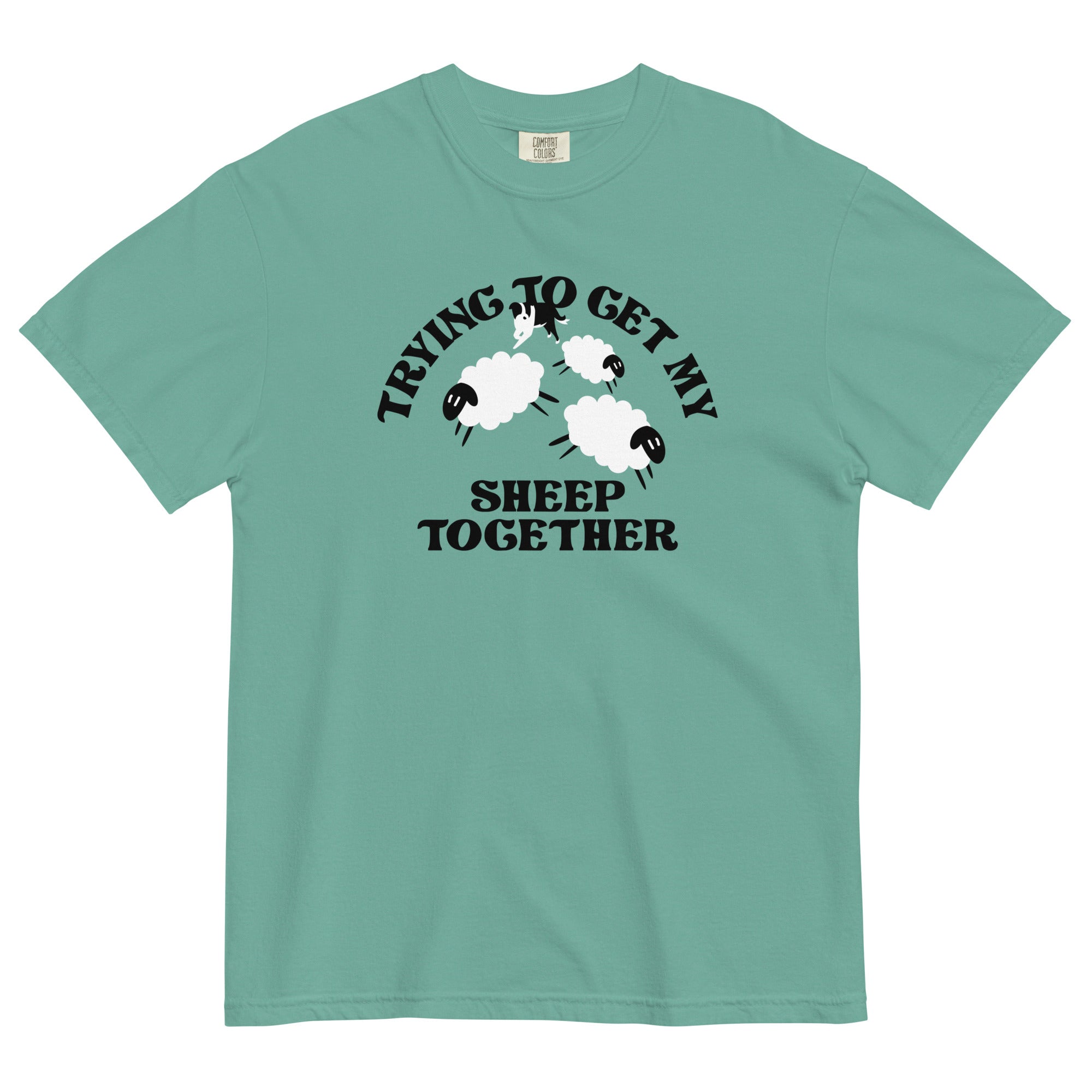 Trying To Get My Sheep Together Men's Relaxed Fit Tee Hoodie, Sweatshirt | PureTeeCo.com (Image 5)