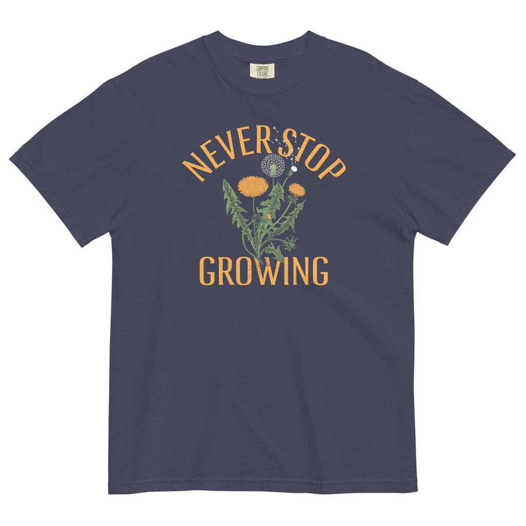 Never Stop Growing Men's Relaxed Fit Tee Hoodie, Sweatshirt | PureTeeCo.com (Image 2)