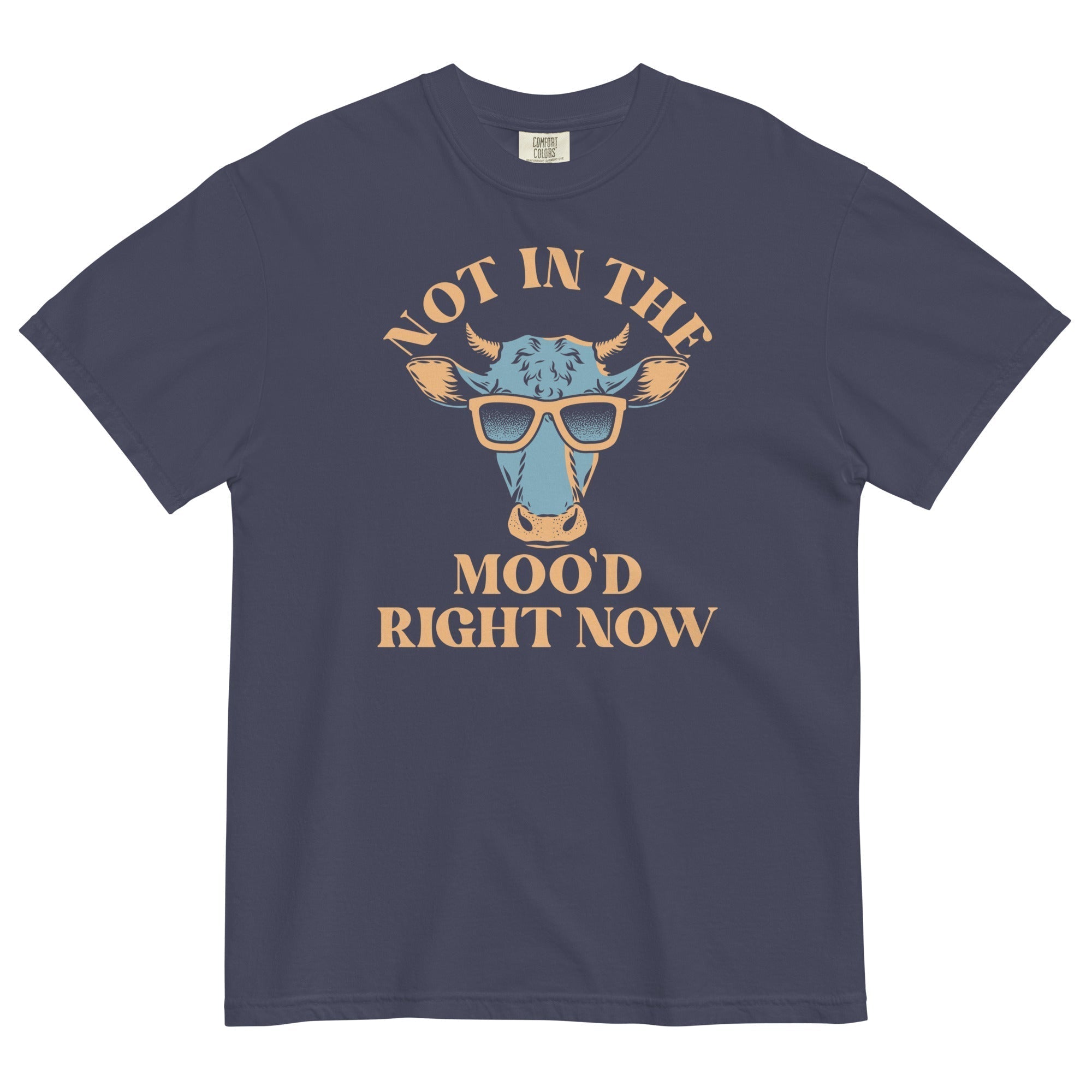 Not In The Moo'd Right Now Men's Relaxed Fit Tee Hoodie, Sweatshirt | PureTeeCo.com (Image 1)