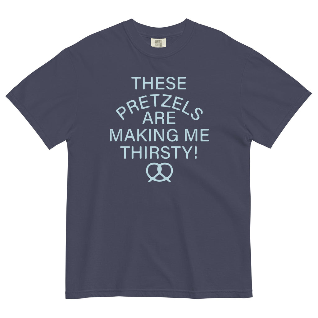 These Pretzels Are Making Me Thirsty! Men's Relaxed Fit Tee Hoodie, Sweatshirt | PureTeeCo.com (Image 3)