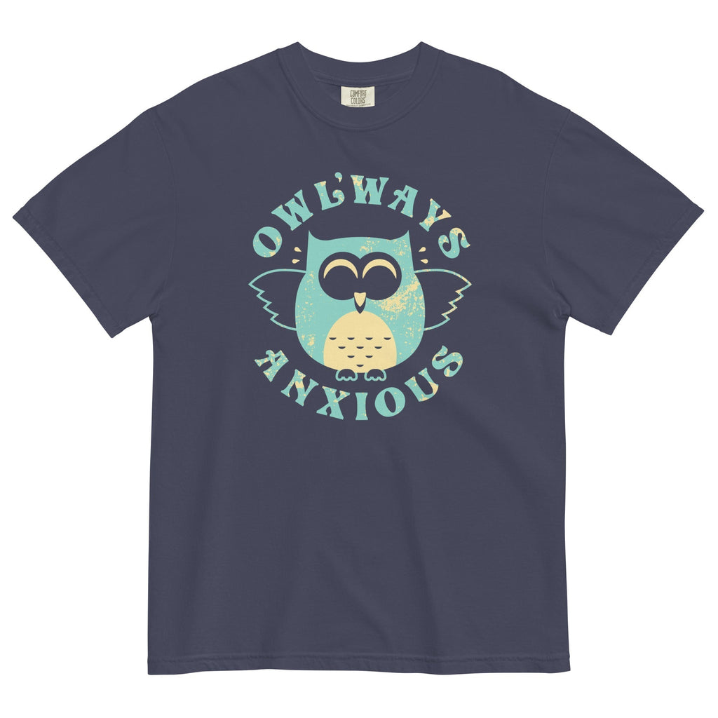 Owlways Anxious Men's Relaxed Fit Tee Hoodie, Sweatshirt | PureTeeCo.com (Image 3)