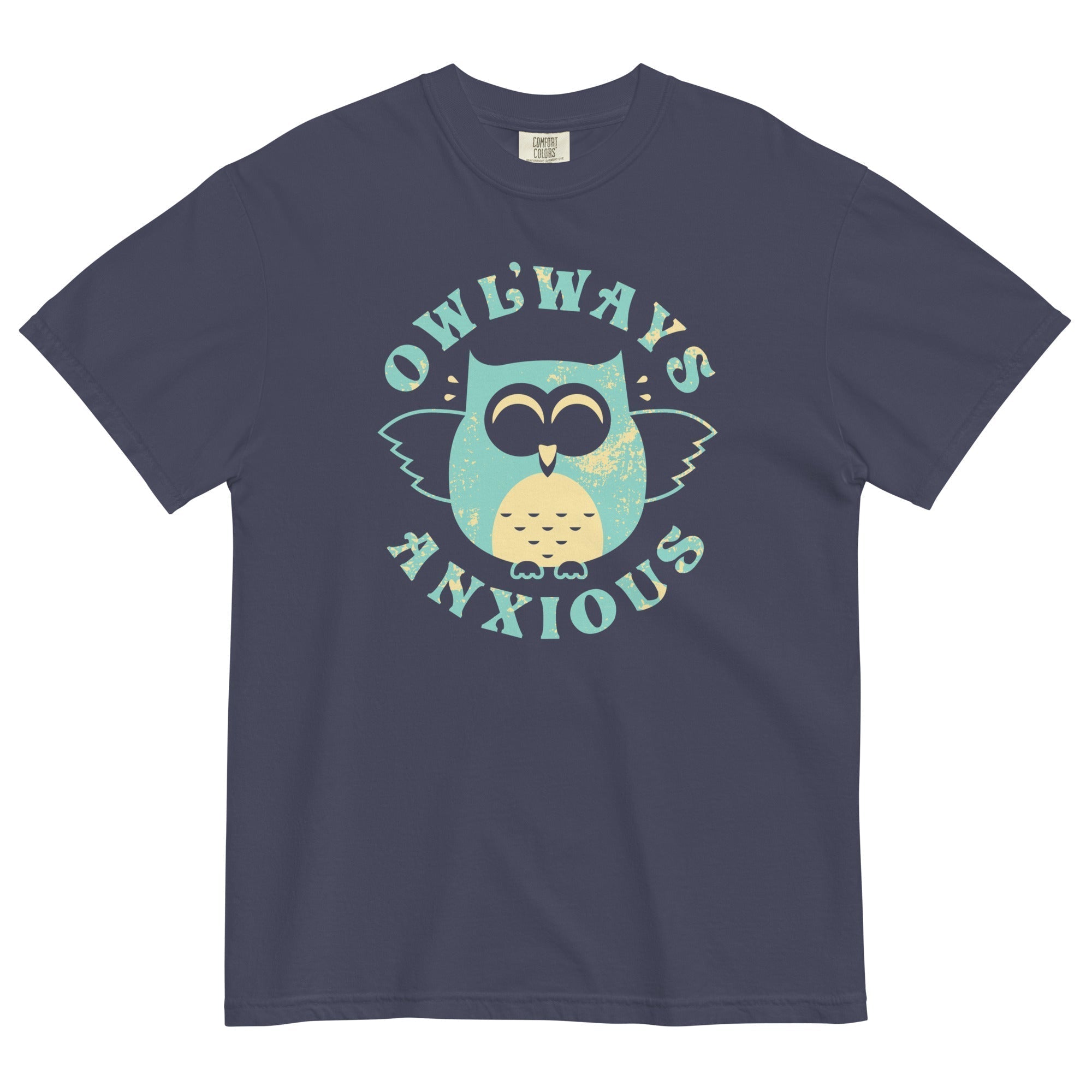 Owlways Anxious Men's Relaxed Fit Tee Hoodie, Sweatshirt | PureTeeCo.com (Image 3)