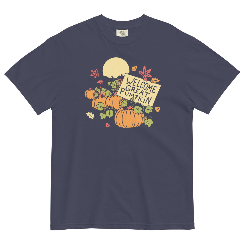 Welcome Great Pumpkin Men's Relaxed Fit Tee Hoodie, Sweatshirt | PureTeeCo.com (Image 2)