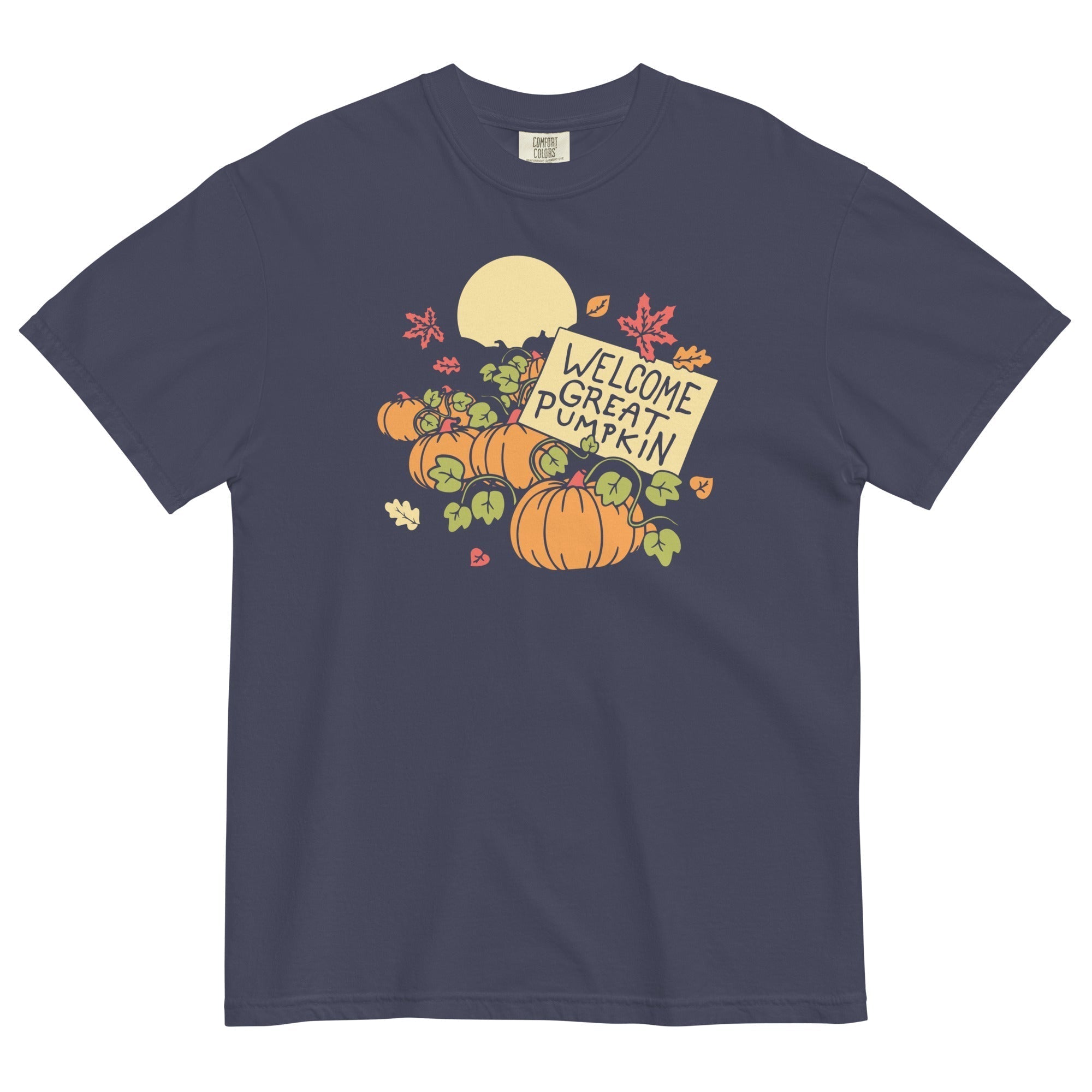 Welcome Great Pumpkin Men's Relaxed Fit Tee Hoodie, Sweatshirt | PureTeeCo.com (Image 2)