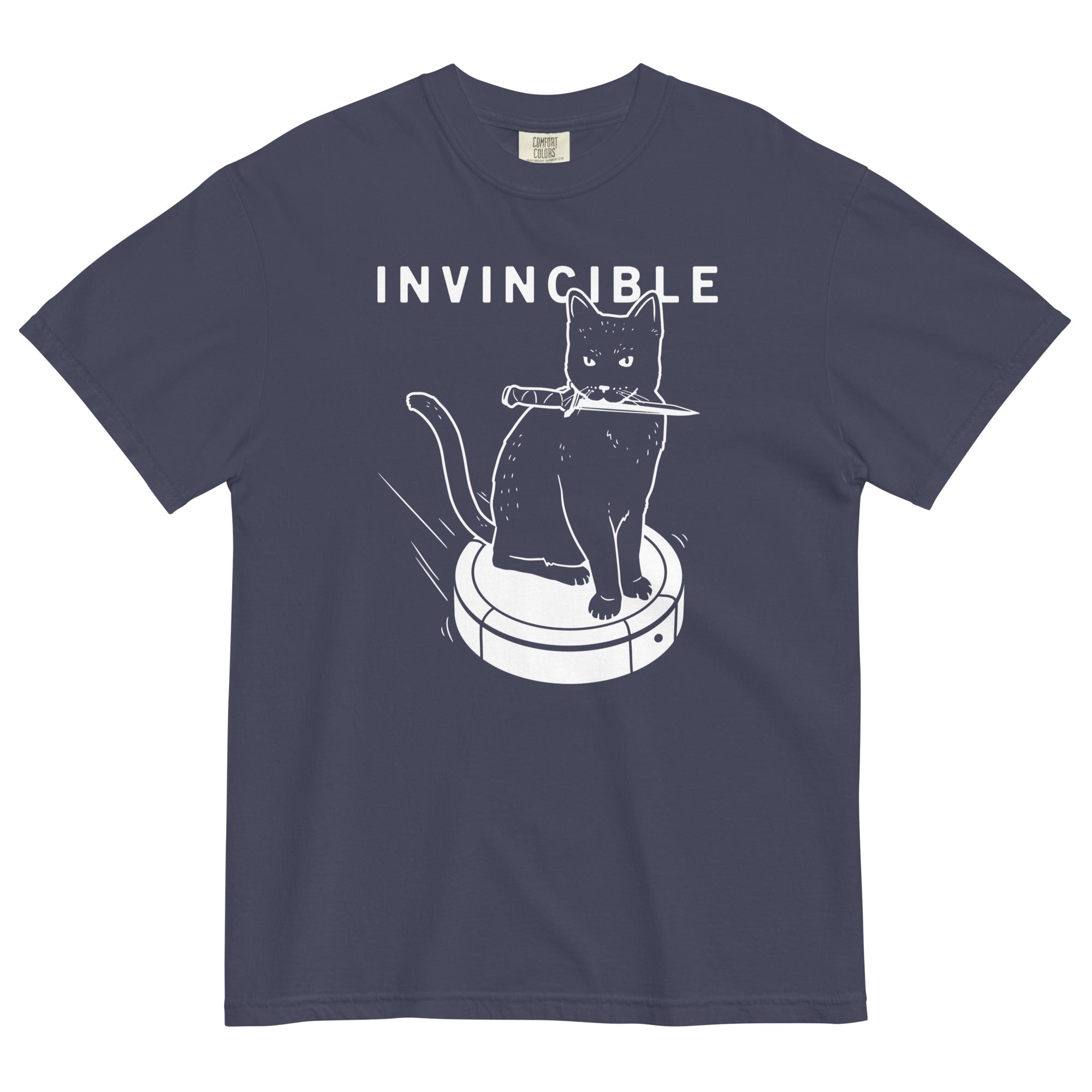 Invincible Cat Men's Relaxed Fit Tee Hoodie, Sweatshirt | PureTeeCo.com (Image 2)