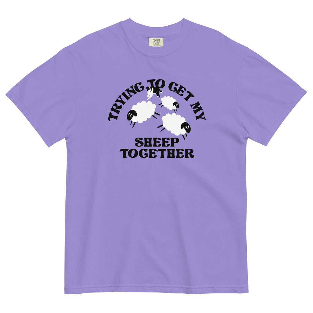 Trying To Get My Sheep Together Men's Relaxed Fit Tee Hoodie, Sweatshirt | PureTeeCo.com (Image 4)